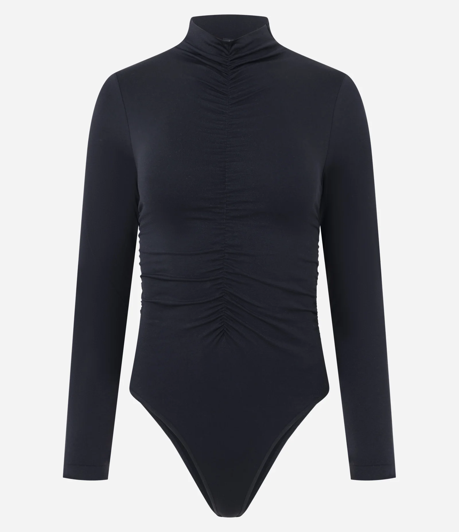 Body Seamless com Gola Alta e Franzido na Cintura Preto 5