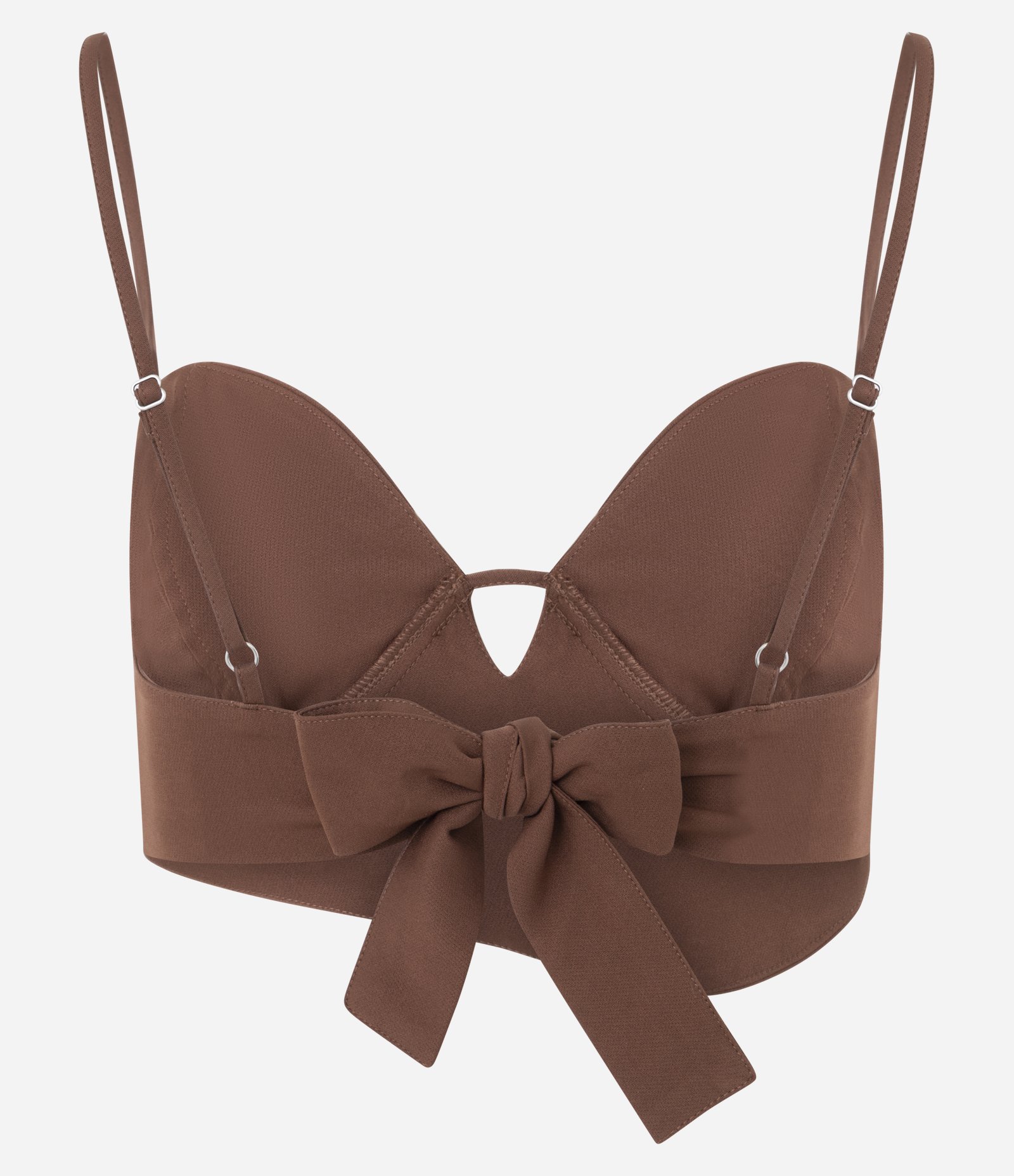 Blusa Decote Coração com Detalhe em Brilho Marrom 7