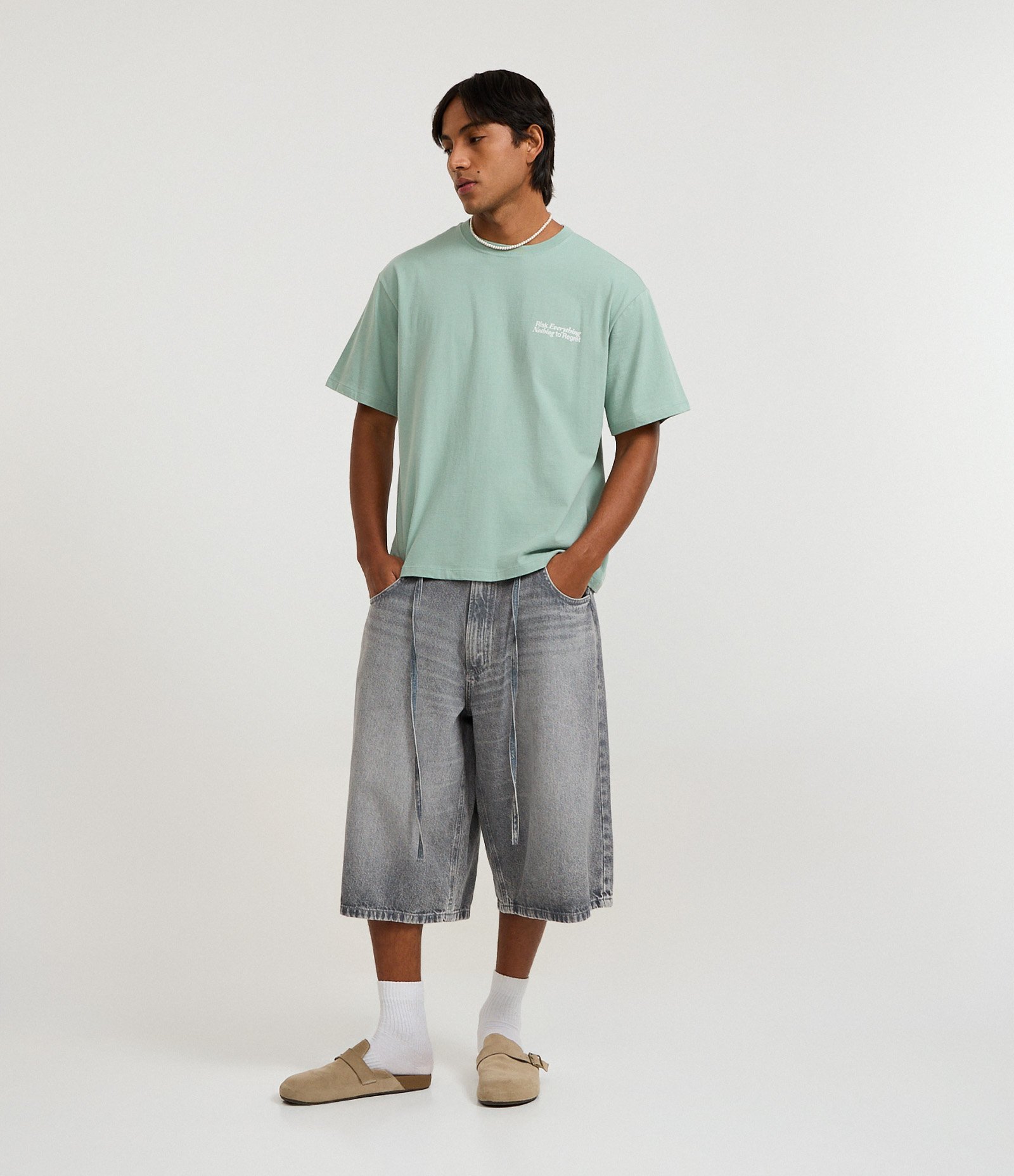 Camiseta Boxy em Algodão com Estampa Lettering Verde 2