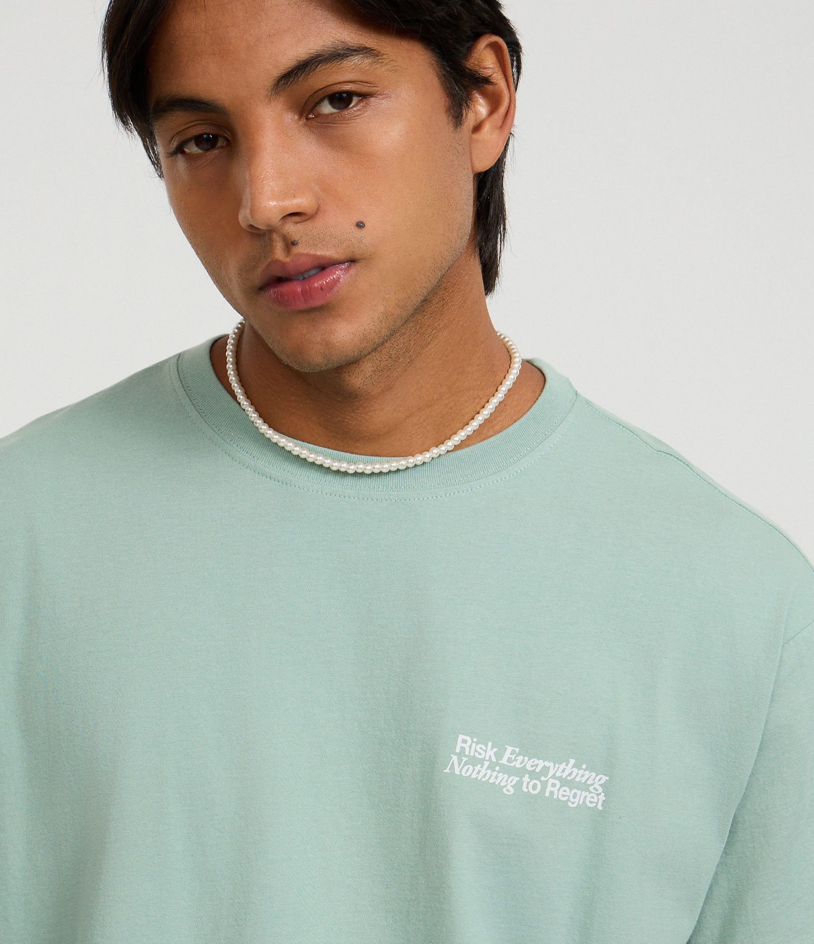 Camiseta Boxy em Algodão com Estampa Lettering Verde 4