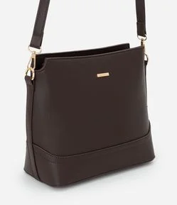 Bolsa Pequena em Material Sintético com Detalhes Metalizados