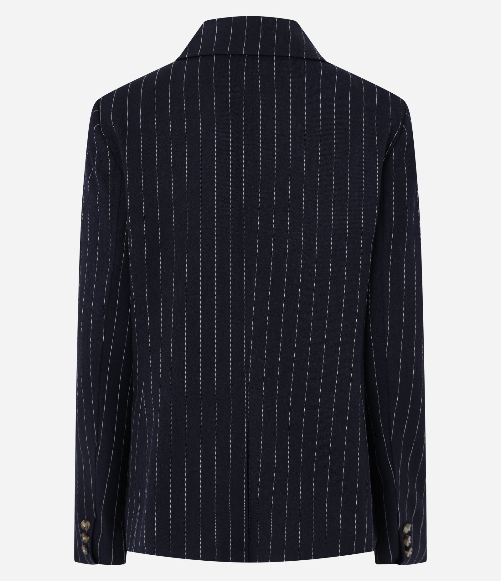Blazer Alfaiatado com Estampa Risca de Giz Azul 2