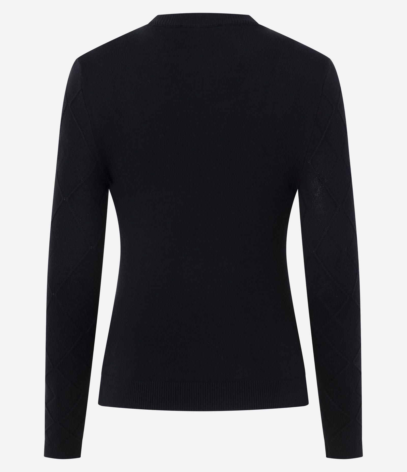 Blusa Regular em Tricô Texturizado com Manga Longa Preto 3