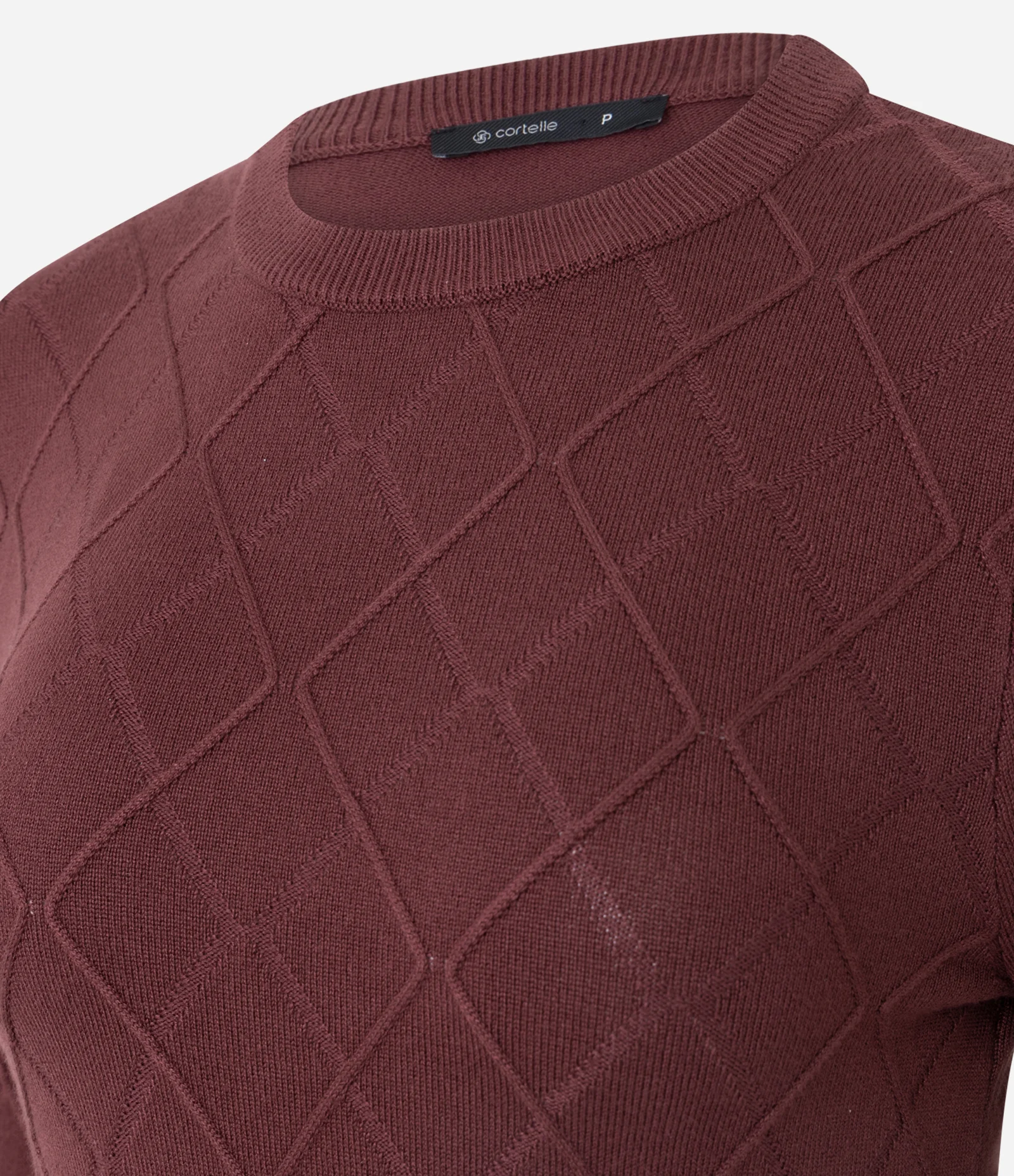 Blusa Regular em Tricô Texturizado com Manga Longa Marrom 2