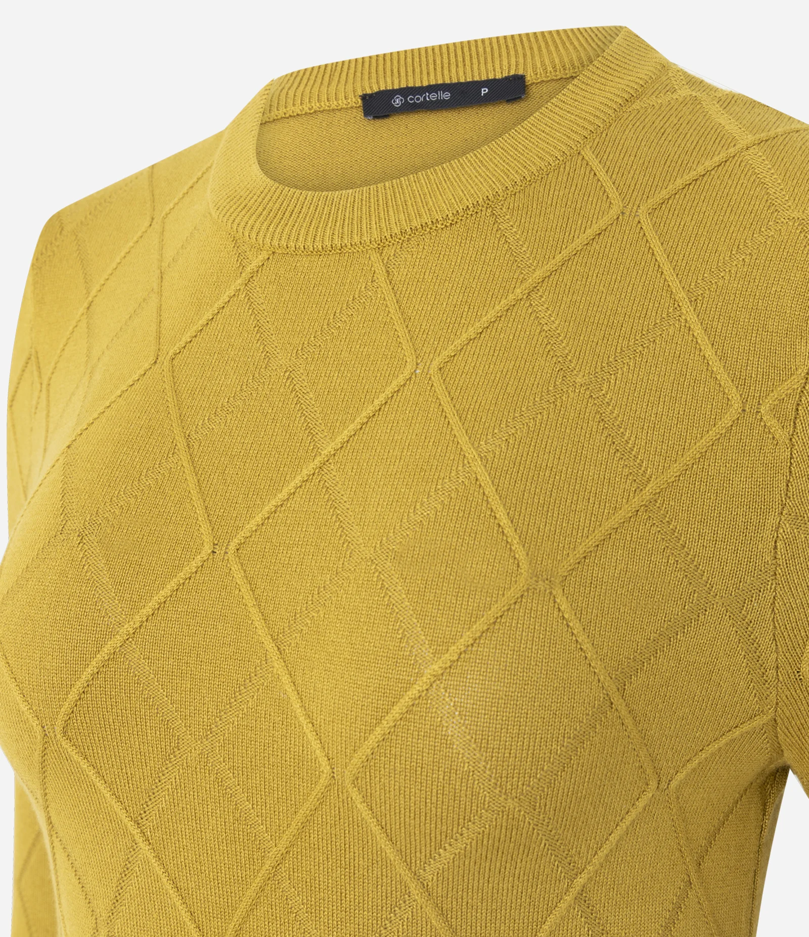 Blusa Regular em Tricô Texturizado com Manga Longa Amarelo 2