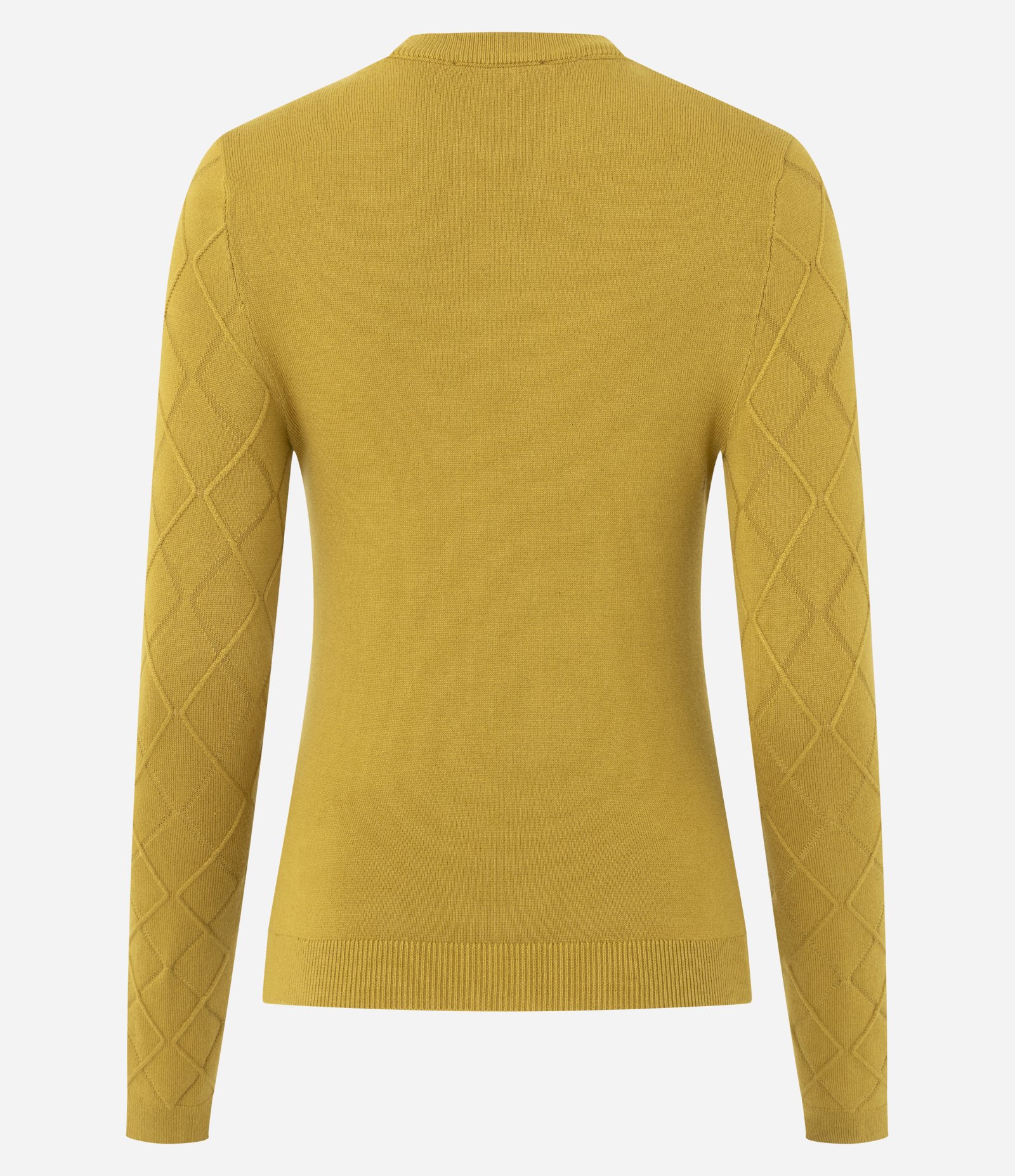 Blusa Regular em Tricô Texturizado com Manga Longa Amarelo 3