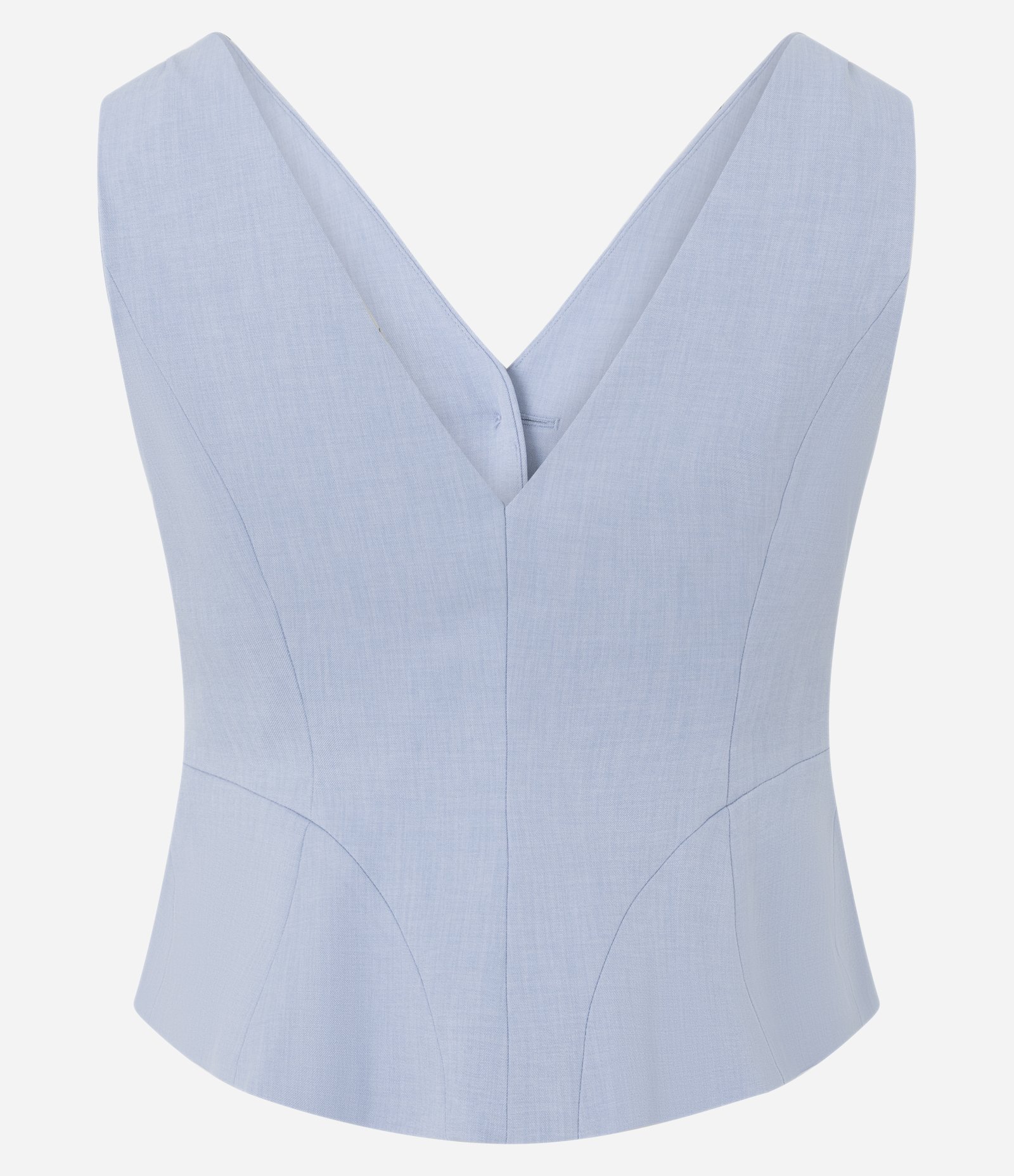 Colete de Alfaiataria Acinturado com Abotoamento Frontal Azul 8