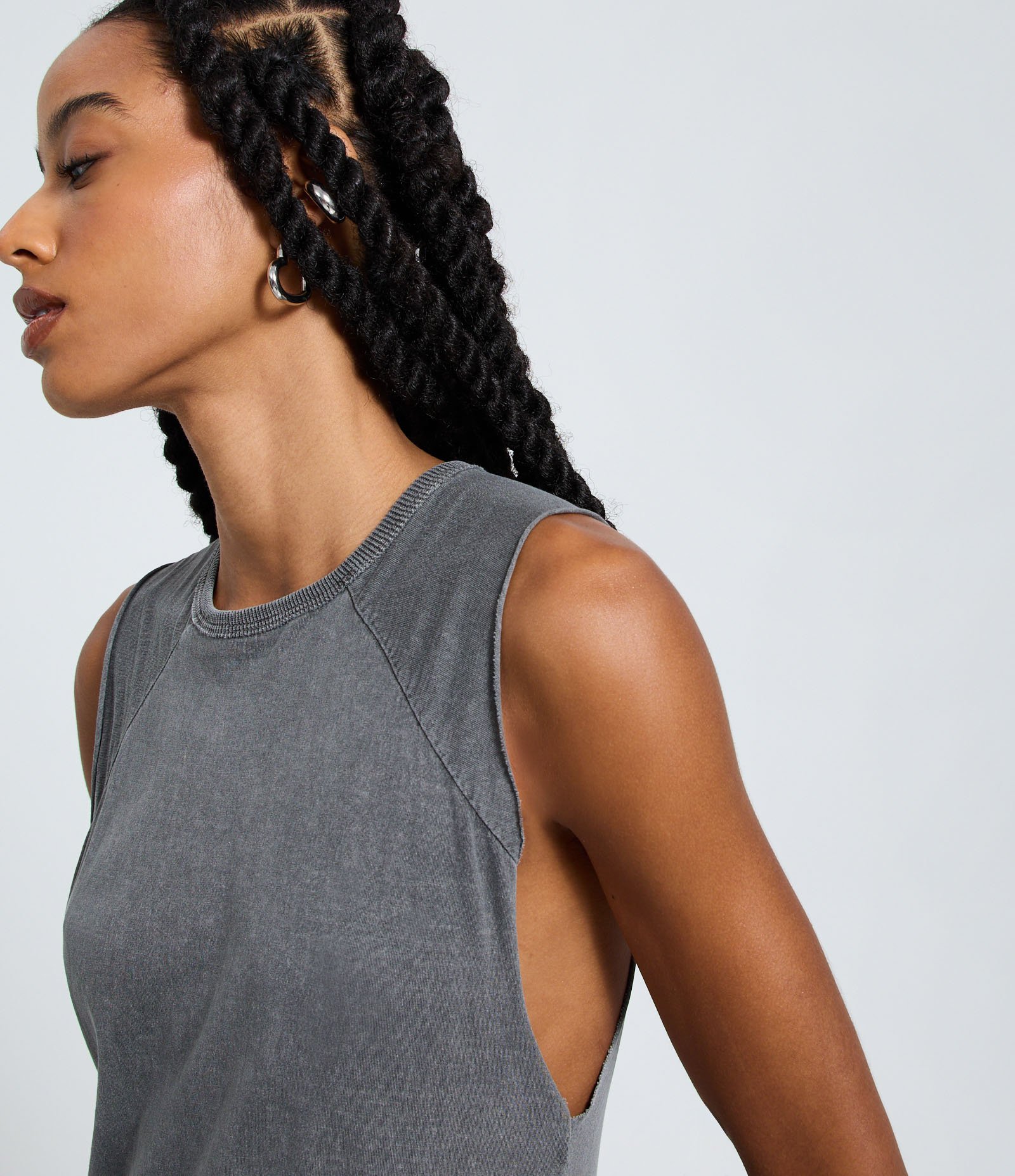 Vestido New Midi Marmorizado com Pontas na Barra Cinza 3