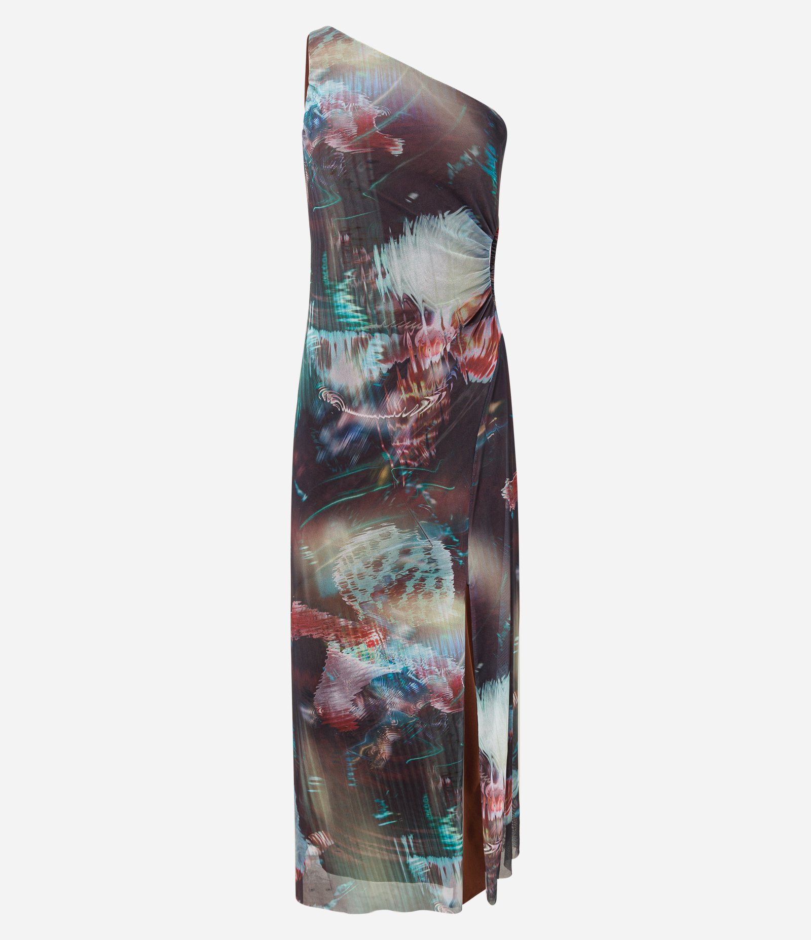 Vestido New Midi em Tule Degrade e Cut Out Lateral Vinho 4