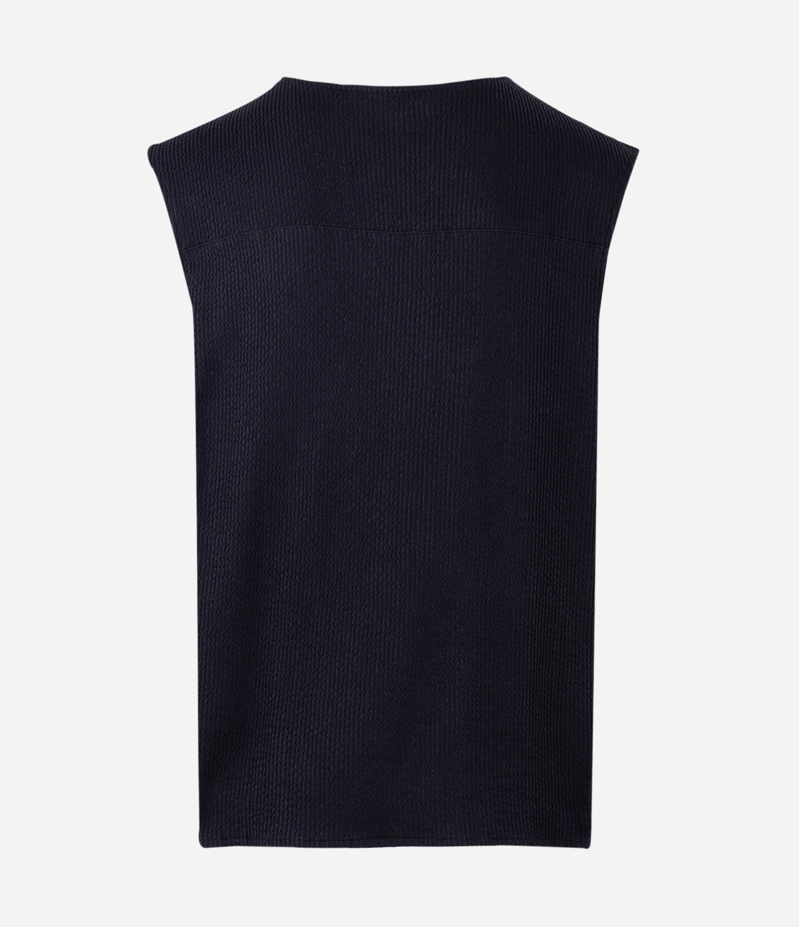 Regata Regular em Algodão com Textura Tricô Preto 6