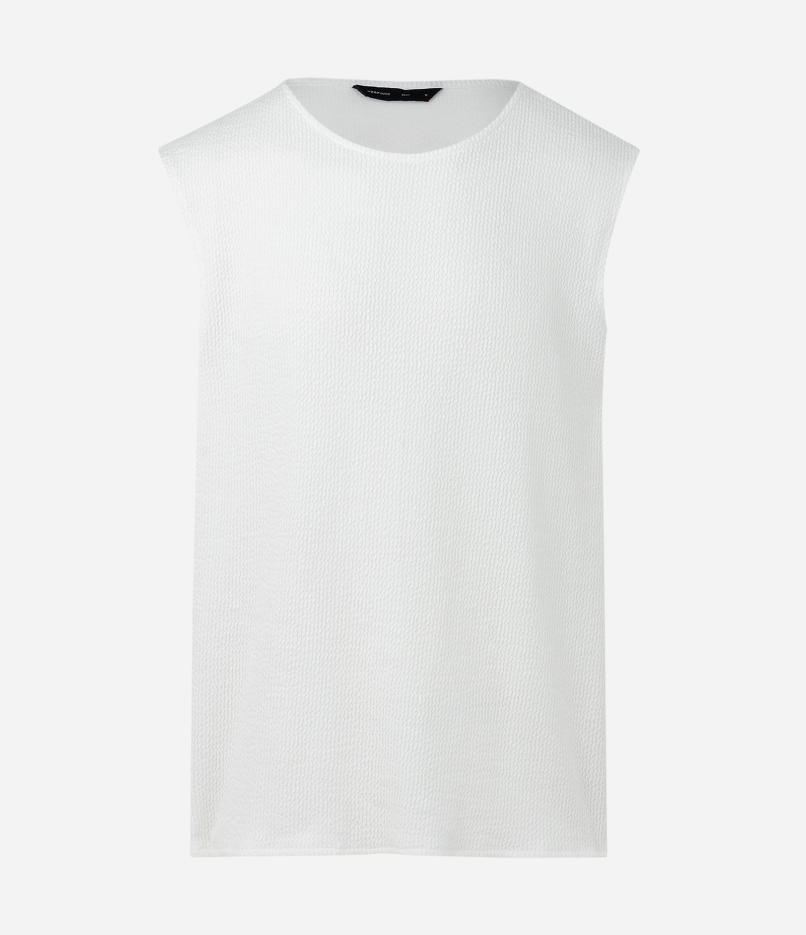 Regata Regular em Algodão com Textura Tricô Branco 1