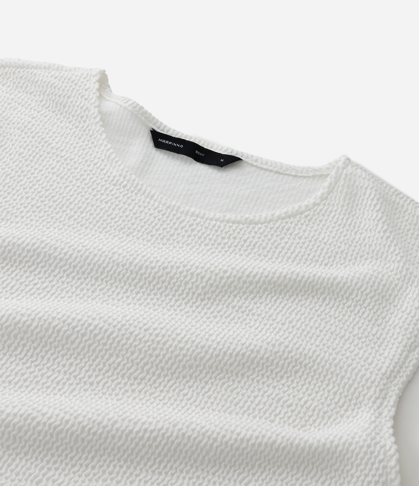 Regata Regular em Algodão com Textura Tricô Branco 4