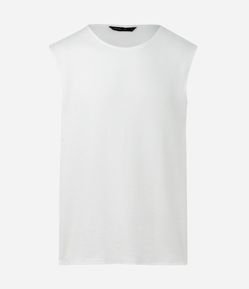 Regata Regular em Algodão com Textura Tricô