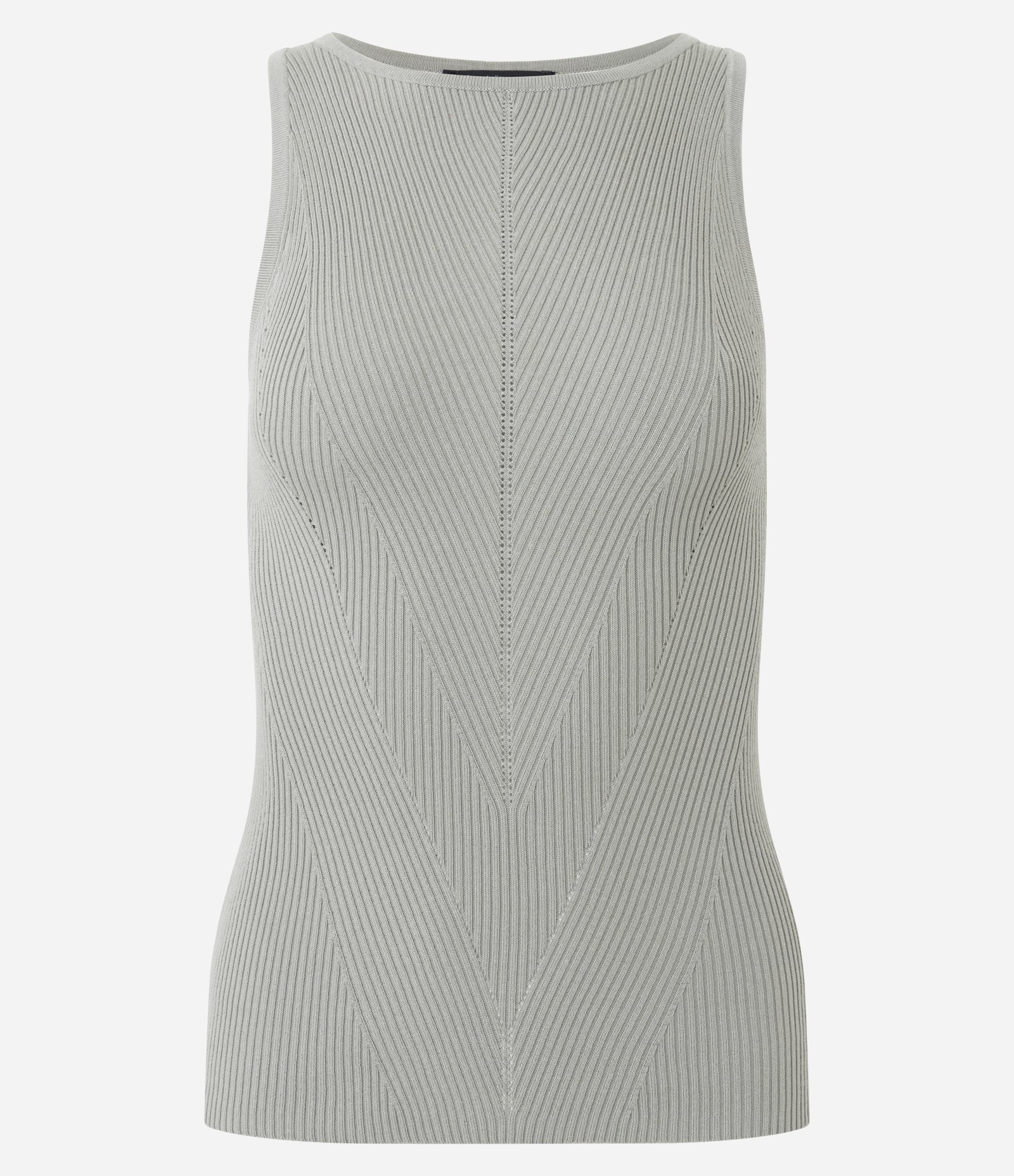 Blusa Estruturada em Tricô com Textura Canelada Cinza 5