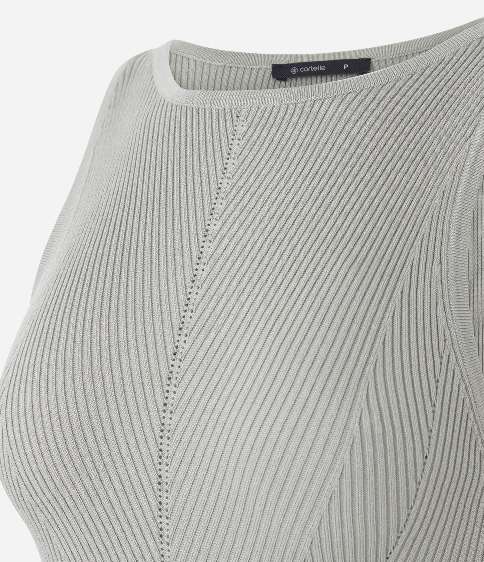 Blusa Estruturada em Tricô com Textura Canelada Cinza 6