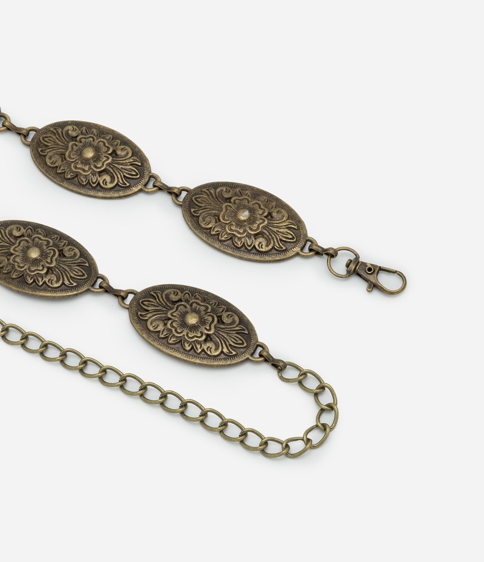 Cinto Boho Corrente com Moedas Trabalhadas Dourado 2