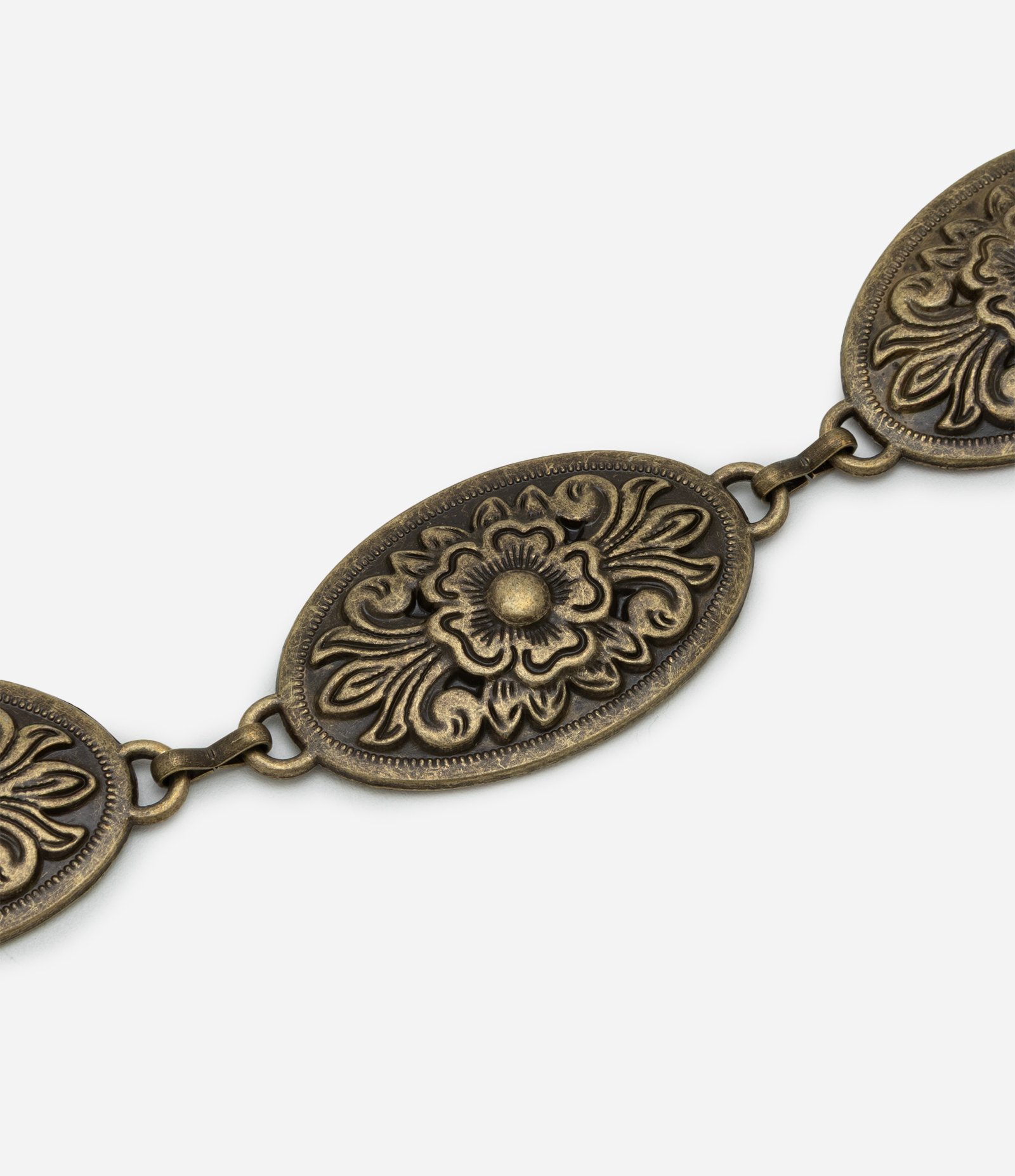 Cinto Boho Corrente com Moedas Trabalhadas Dourado 3