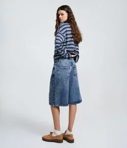 Bermuda Jorts em Jeans com Bolsos