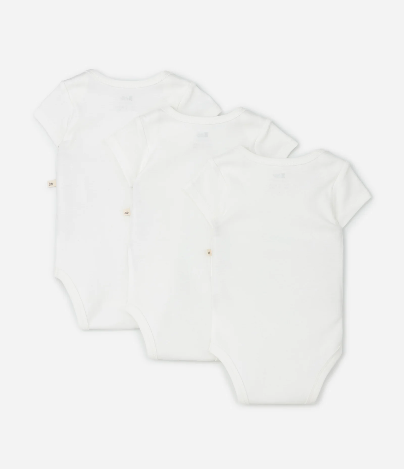 Kit 03 Bodies Bebê Manga Curta em Suedine – Tam RN a 18 Meses Branco 2