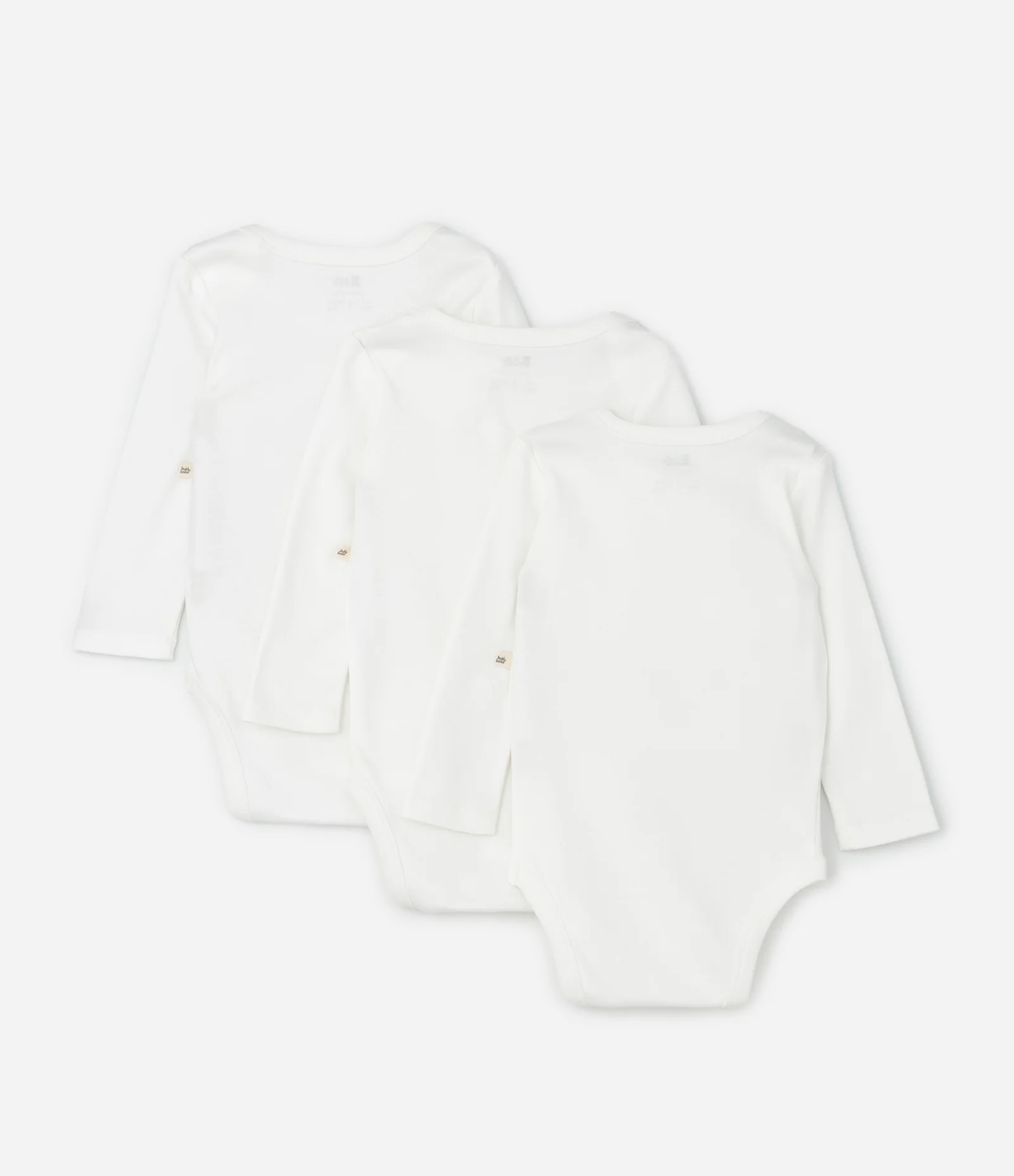 Kit 03 Bodies Bebê Manga Longa em Suedine – Tam RN a 18 Meses Branco 2