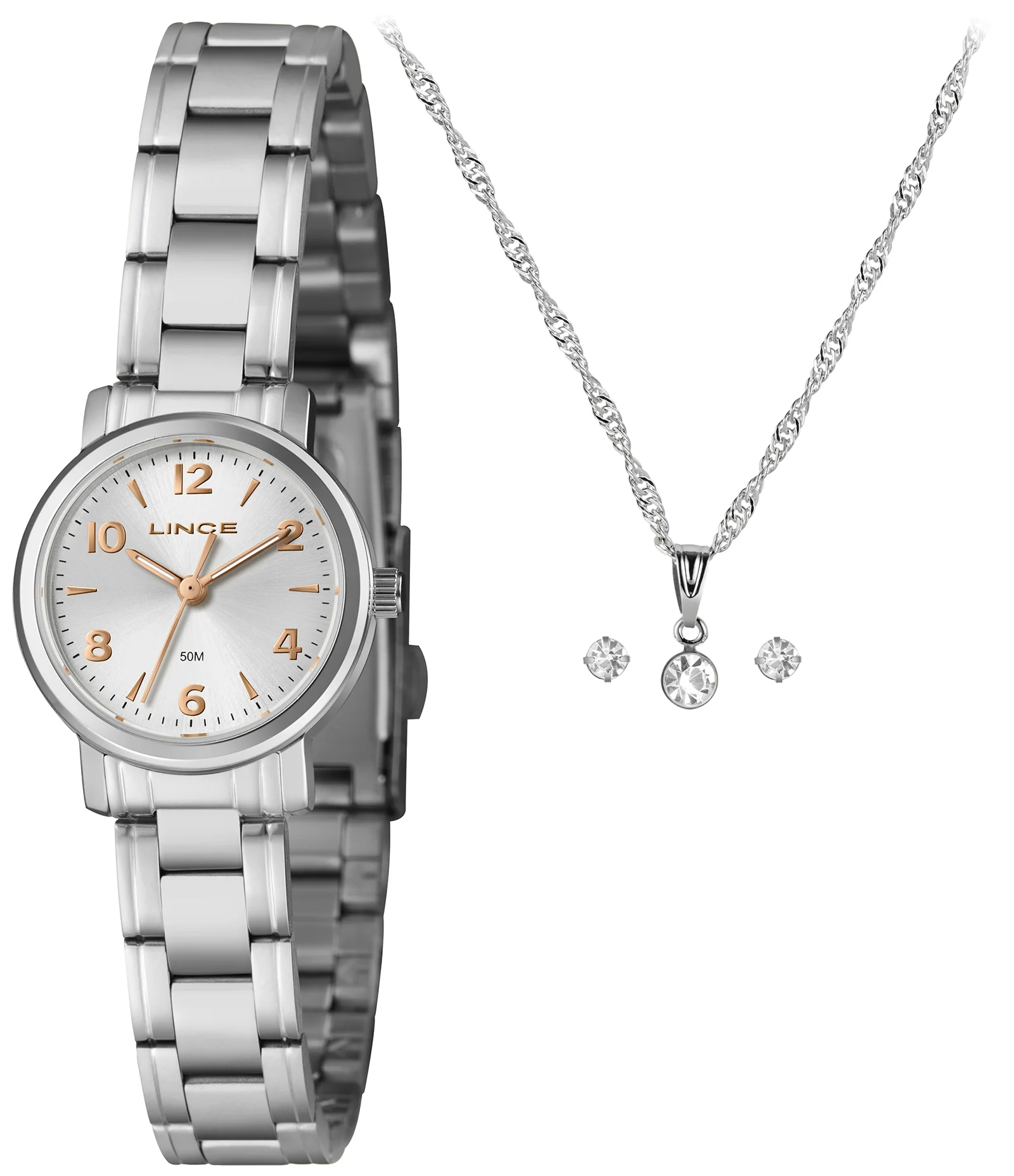 Relógio Analógico Aço Lince Prata 1