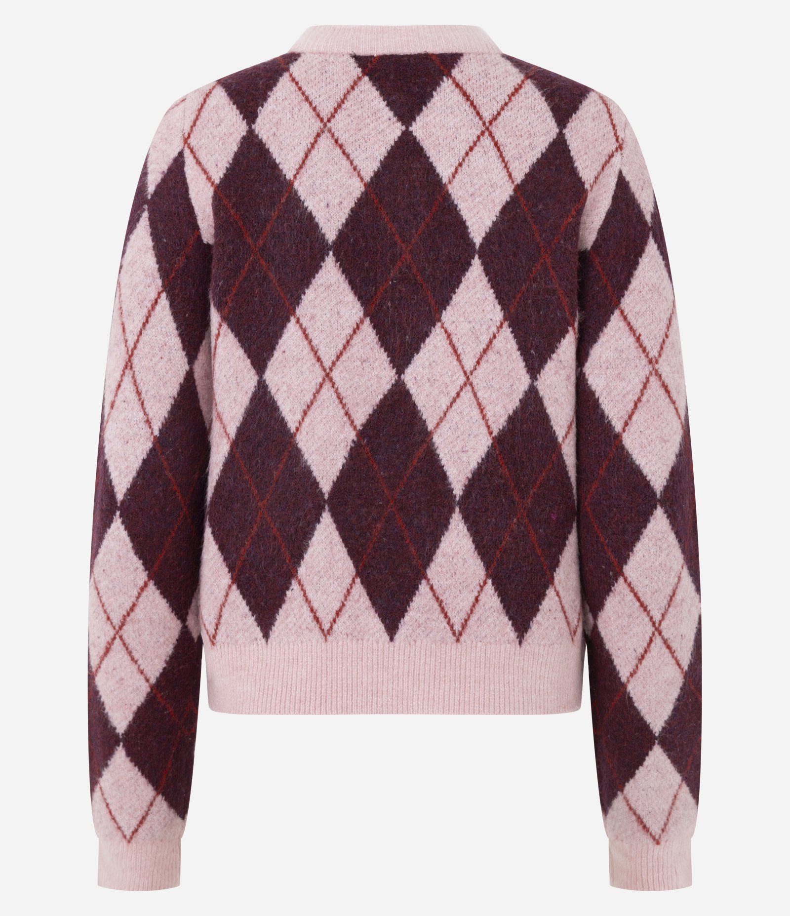 Cardigan Curto em Tricô com Estampa Xadrez Rosa 7