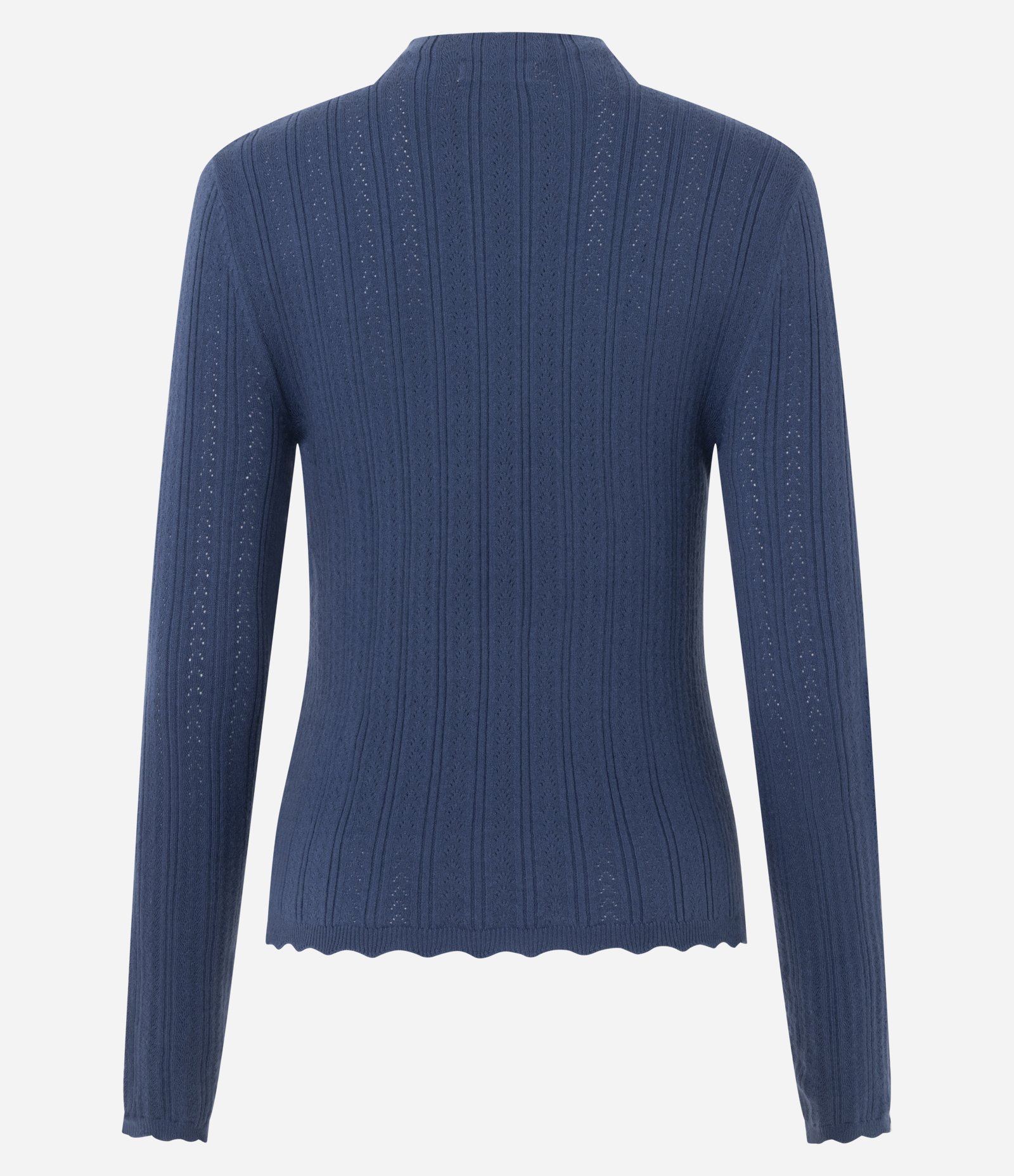 Blusa Regular em Tricô com Ponto Furadinho Azul 7