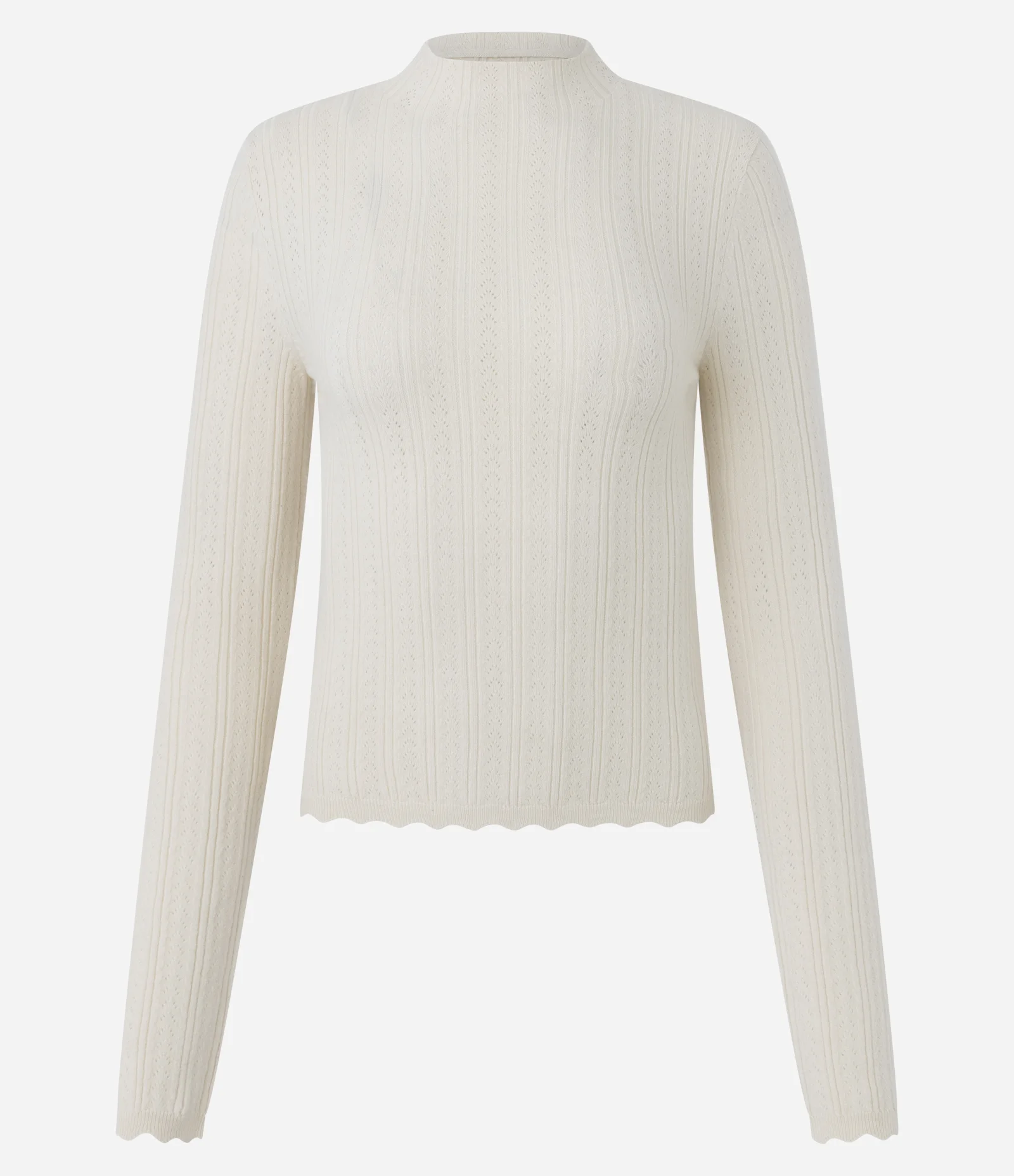 Blusa Regular em Tricô com Ponto Furadinho Off White 5