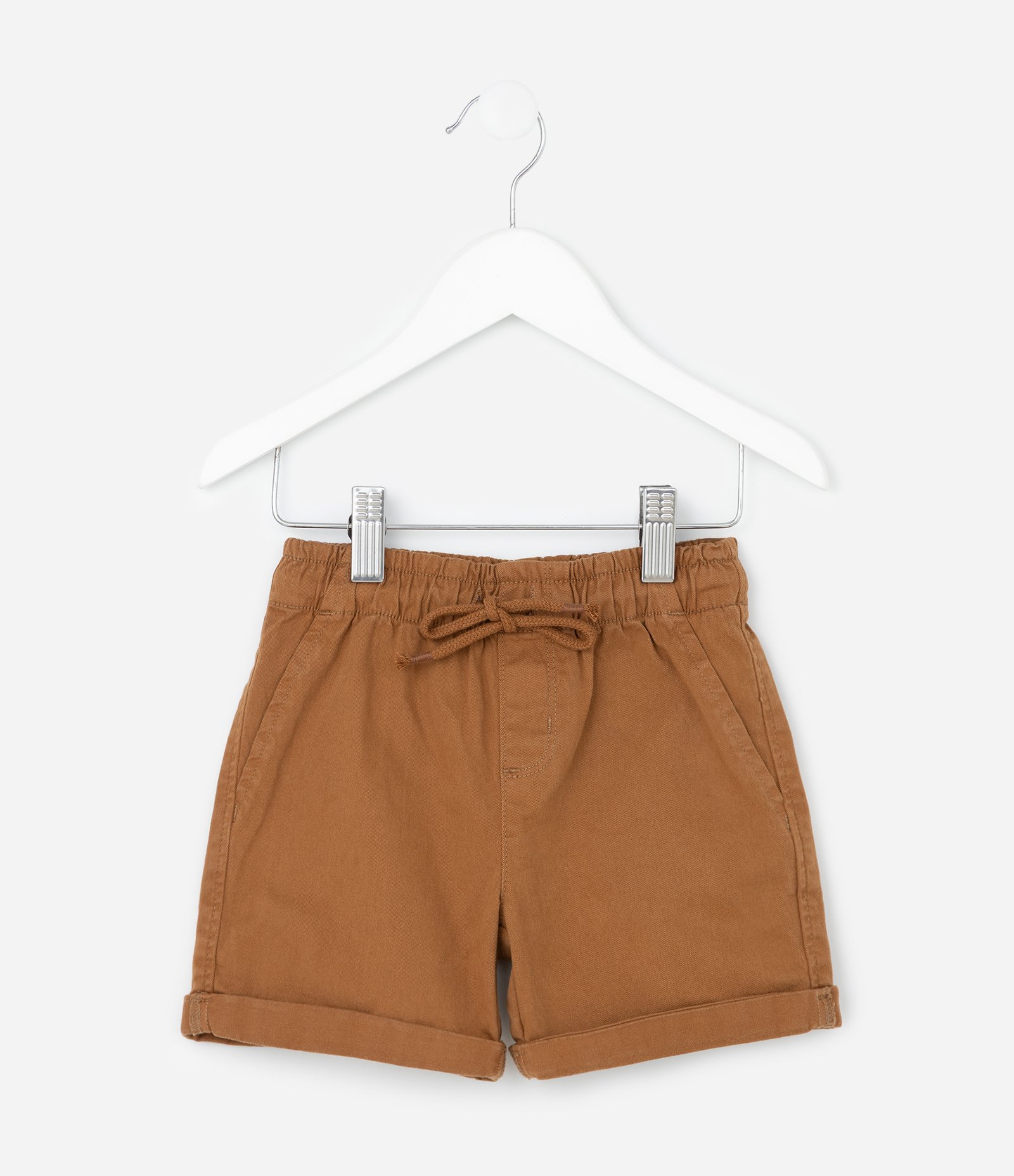 Bermuda Infantil em Sarja com Bolso Faca - Tam 1 a 6 Anos Marrom 1