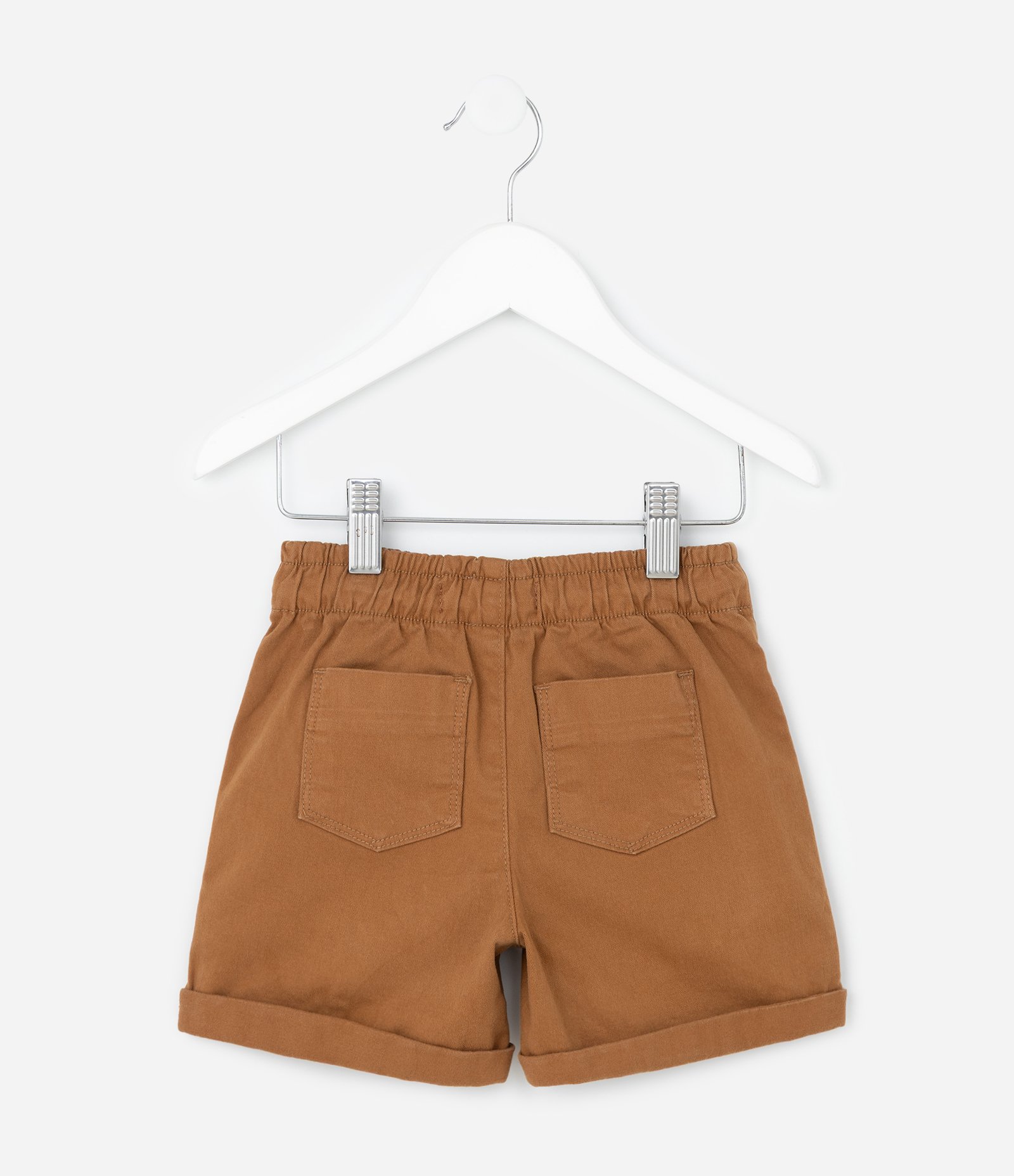 Bermuda Infantil em Sarja com Bolso Faca - Tam 1 a 6 Anos Marrom 2