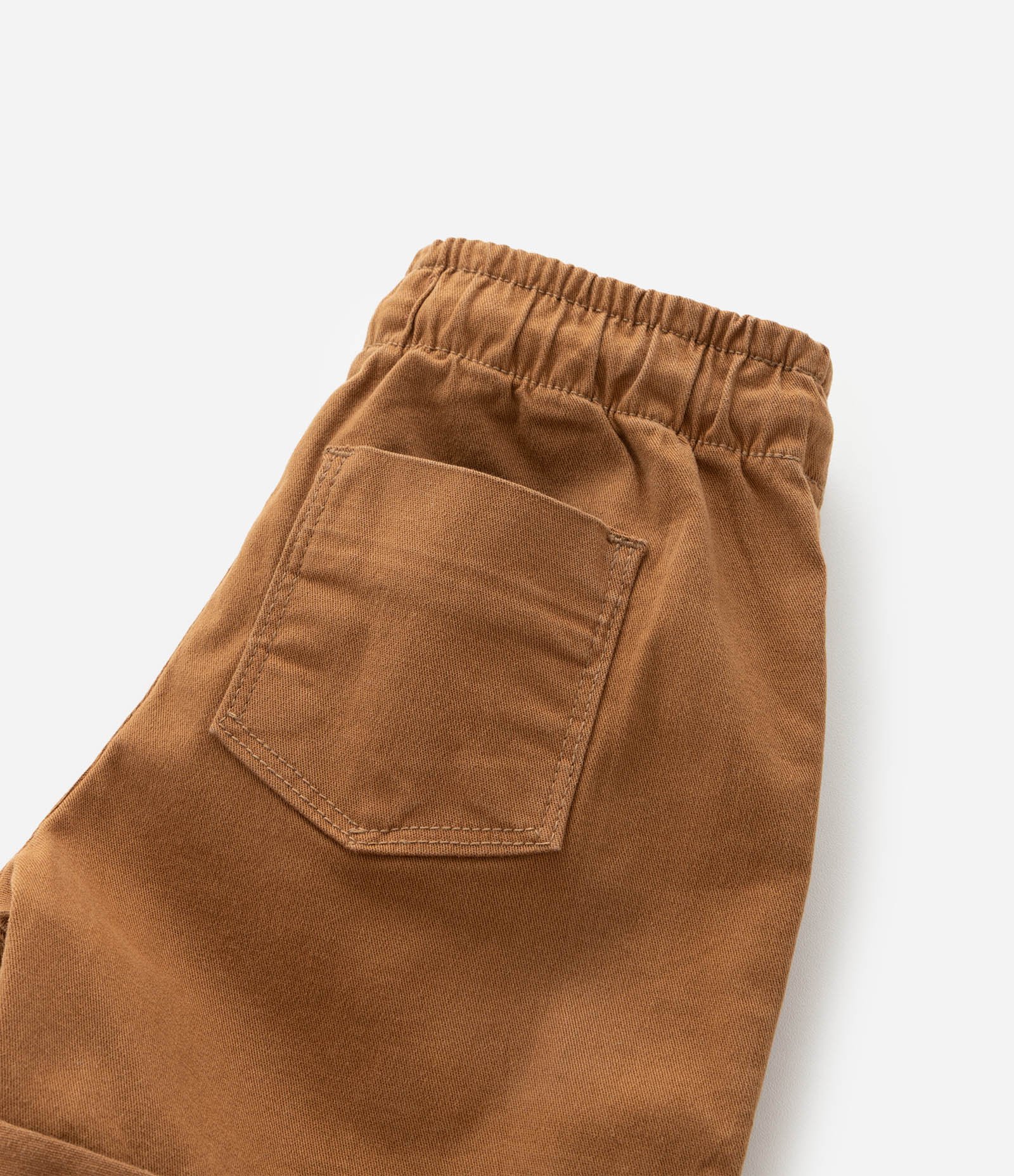 Bermuda Infantil em Sarja com Bolso Faca - Tam 1 a 6 Anos Marrom 4