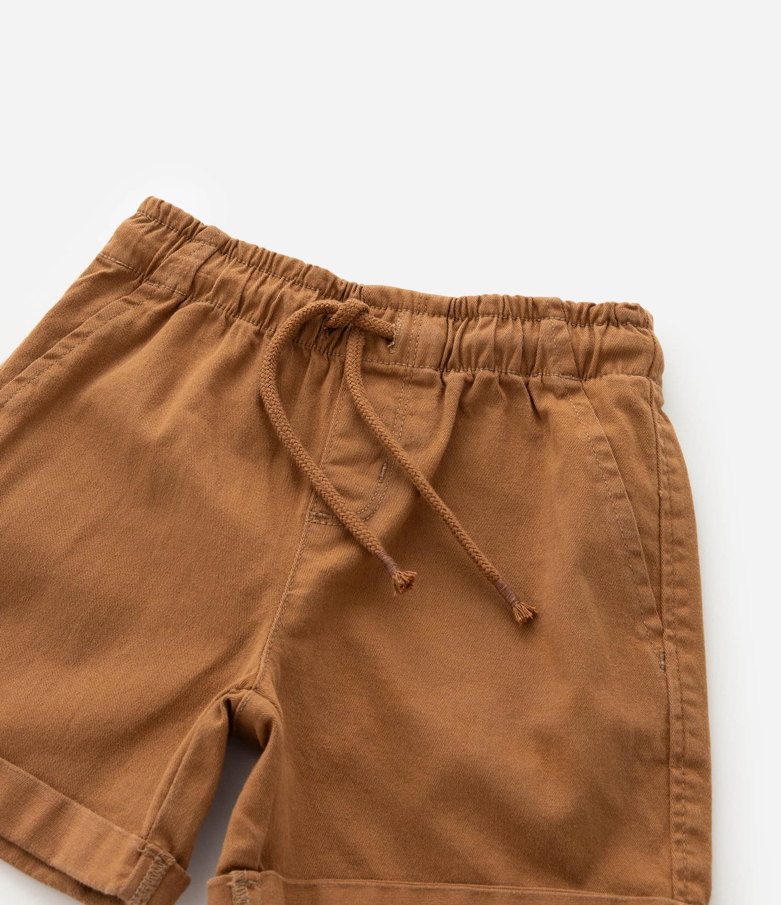 Bermuda Infantil em Sarja com Bolso Faca - Tam 1 a 6 Anos Marrom 5