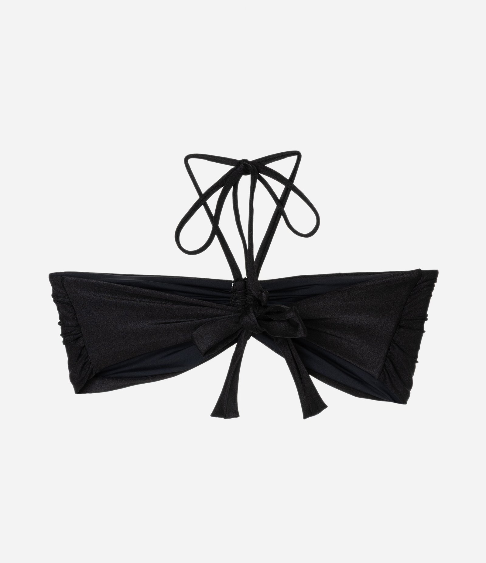 Biquini Top Bandeau em Microfibra com Amarração no Pescoço Preto 4