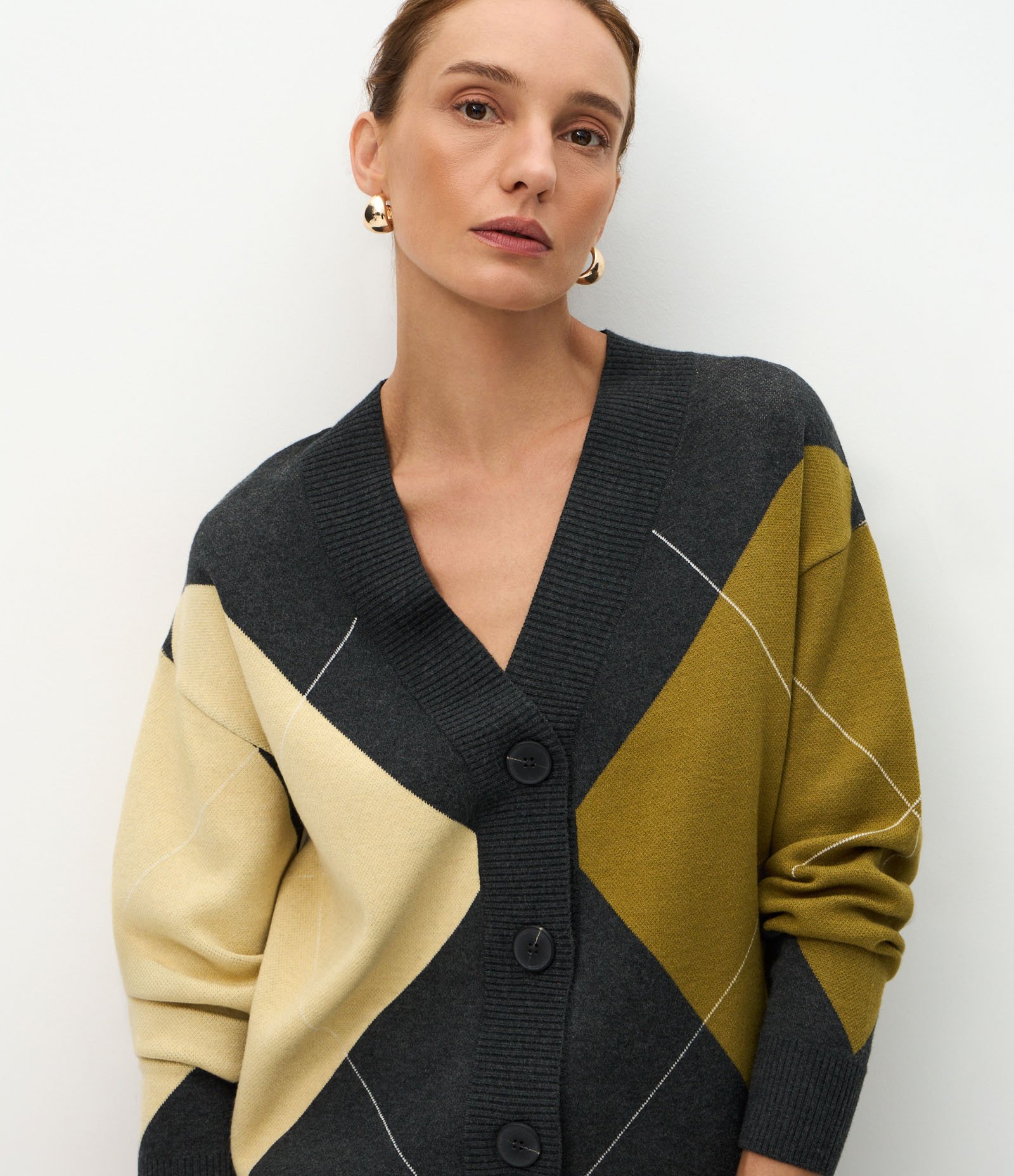 Cardigan em Tricô com Estampa Xadrez Multicores 3