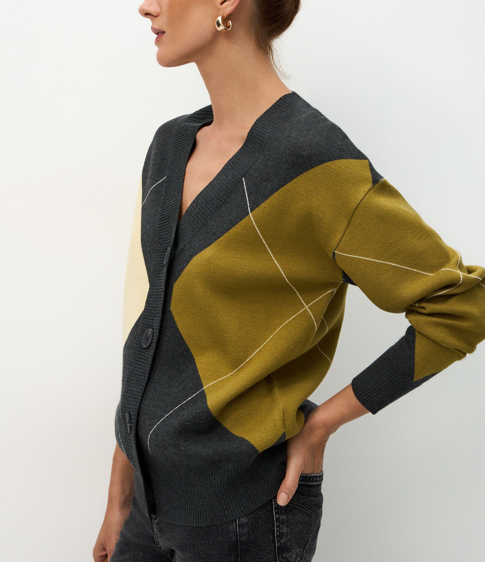 Cardigan em Tricô com Estampa Xadrez Multicores 4