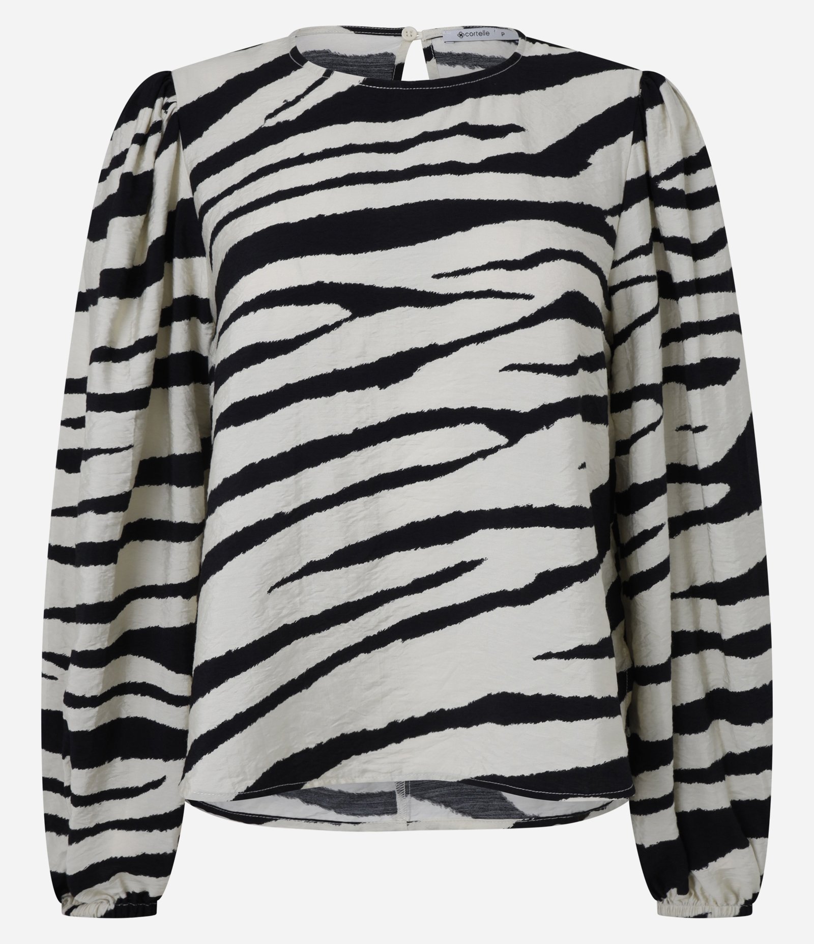 Blusa em Viscose com Estampa Animal Print Bege/Preto 4