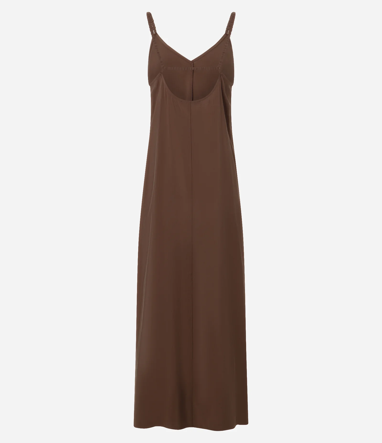 Vestido Midi em Viscose com Alça de Elástico Marrom 2