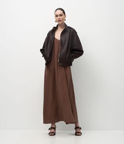 Vestido Midi em Viscose com Alça de Elástico