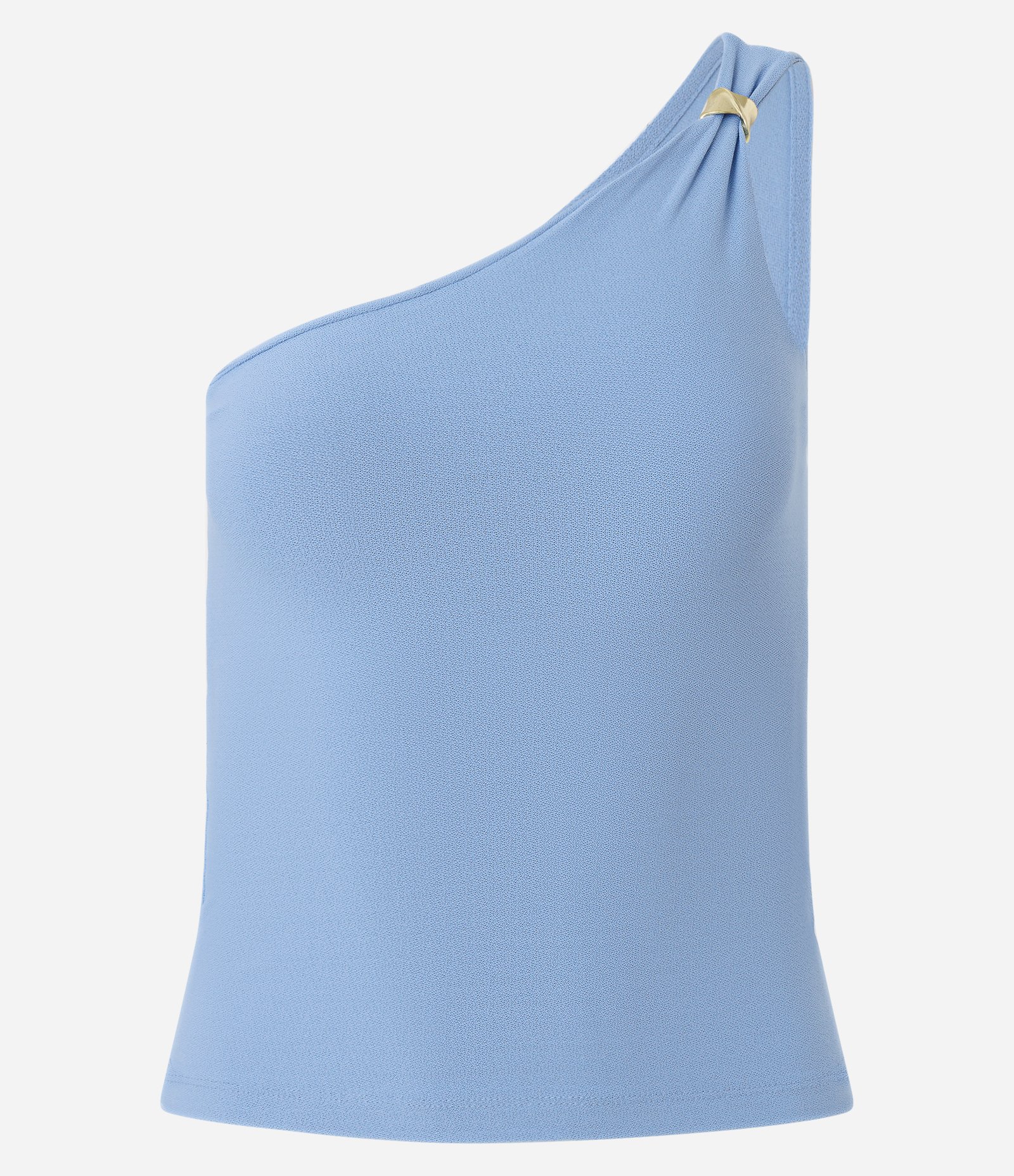 Blusa em Poliamida com Aviamento e Alça Larga Azul 5