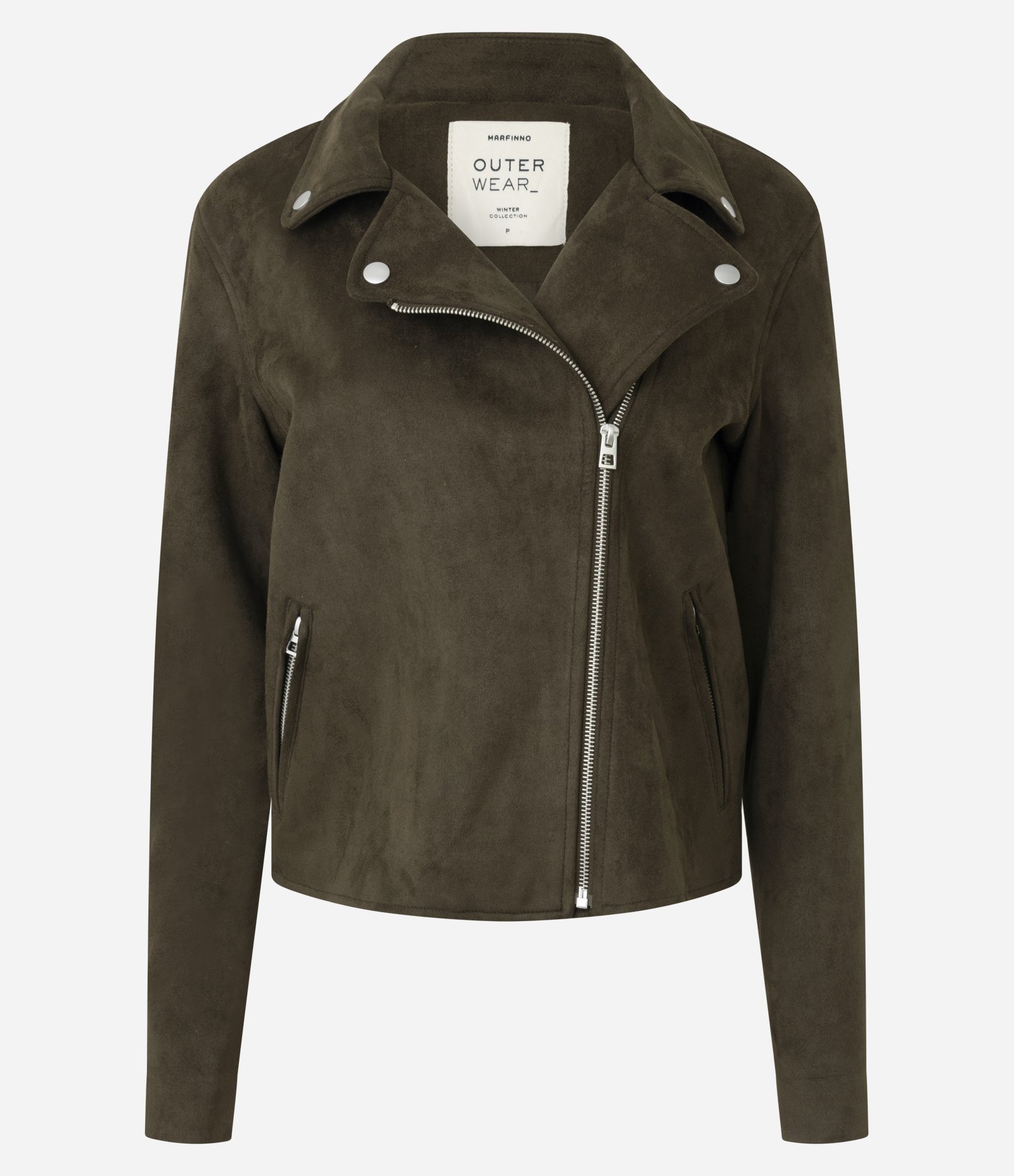 Jaqueta em Suede com Zíper Assimétrico Verde 5