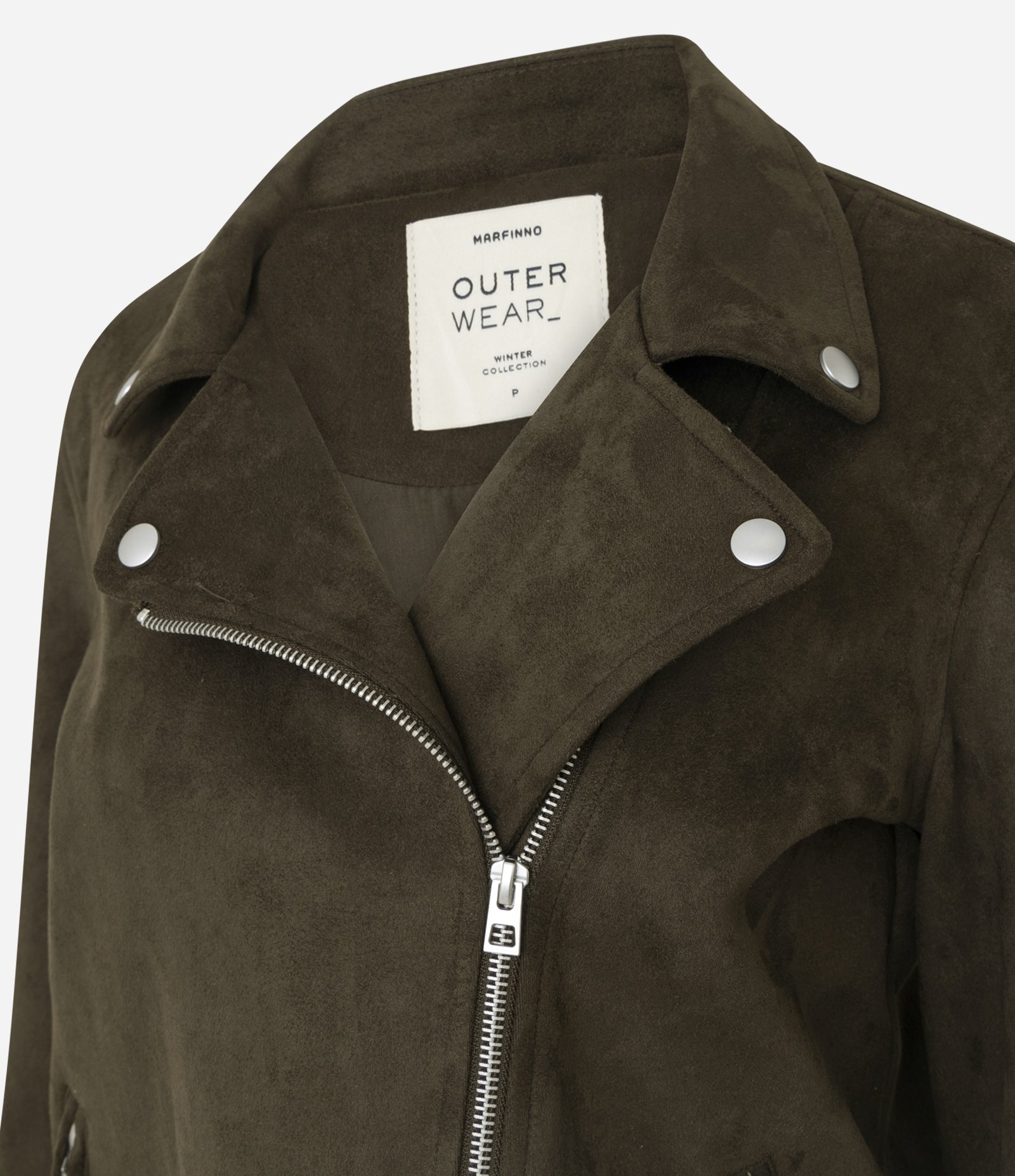 Jaqueta em Suede com Zíper Assimétrico Verde 6