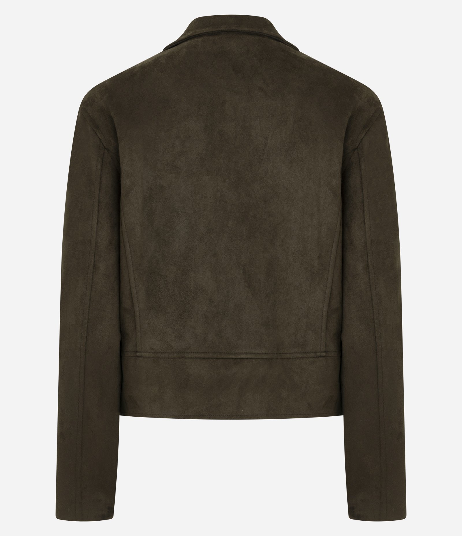 Jaqueta em Suede com Zíper Assimétrico Verde 7