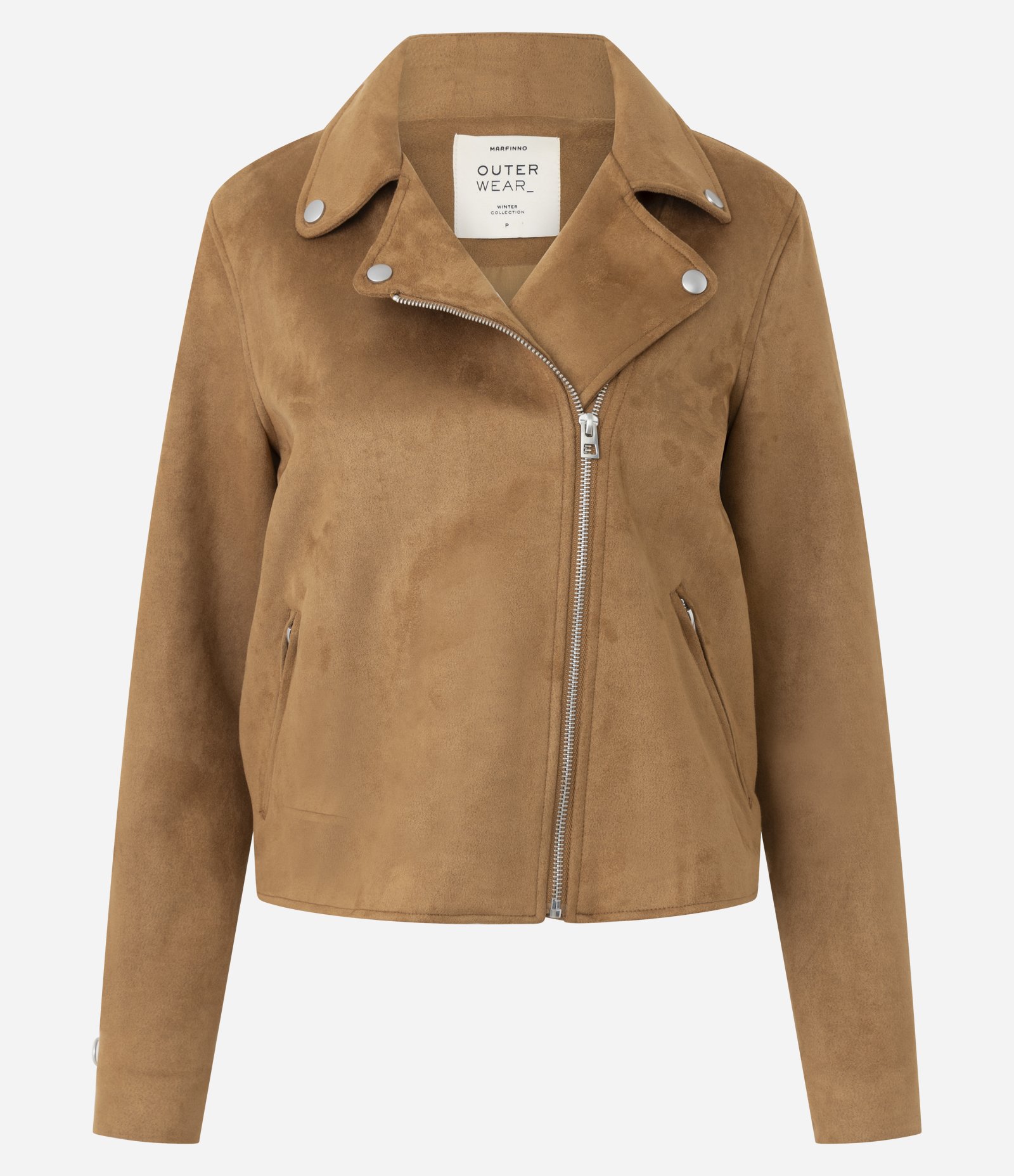 Jaqueta em Suede com Zíper Assimétrico Marrom 5