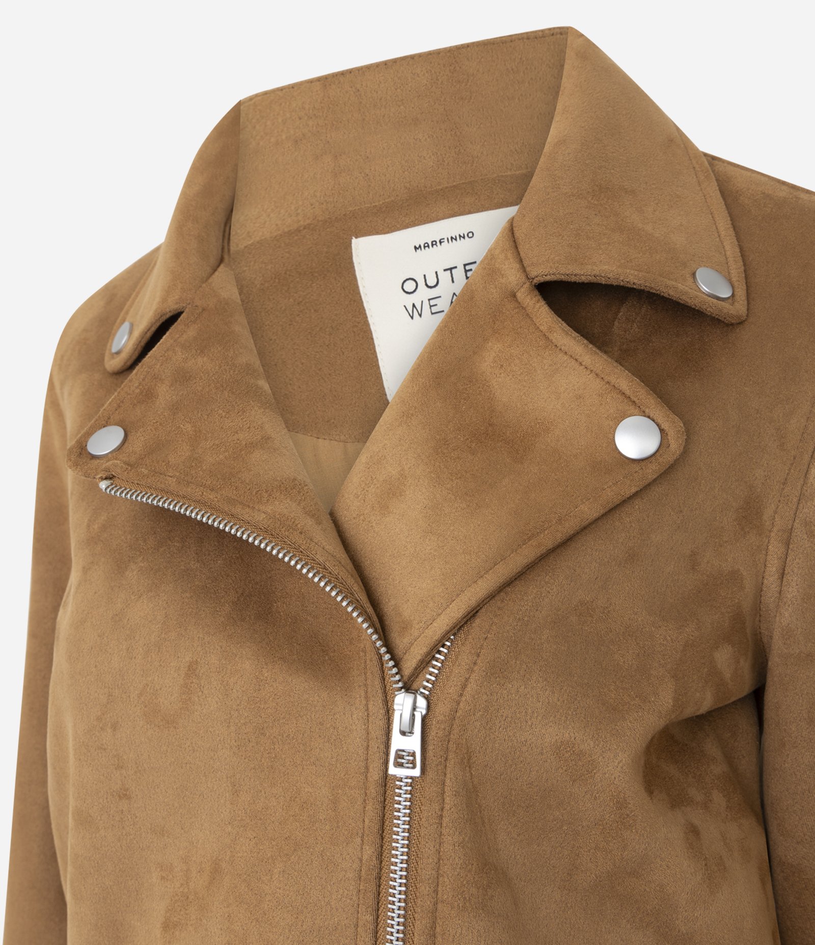 Jaqueta em Suede com Zíper Assimétrico Marrom 6