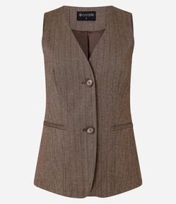 Colete Alfaiatado com Padronagem Espinha de Peixe