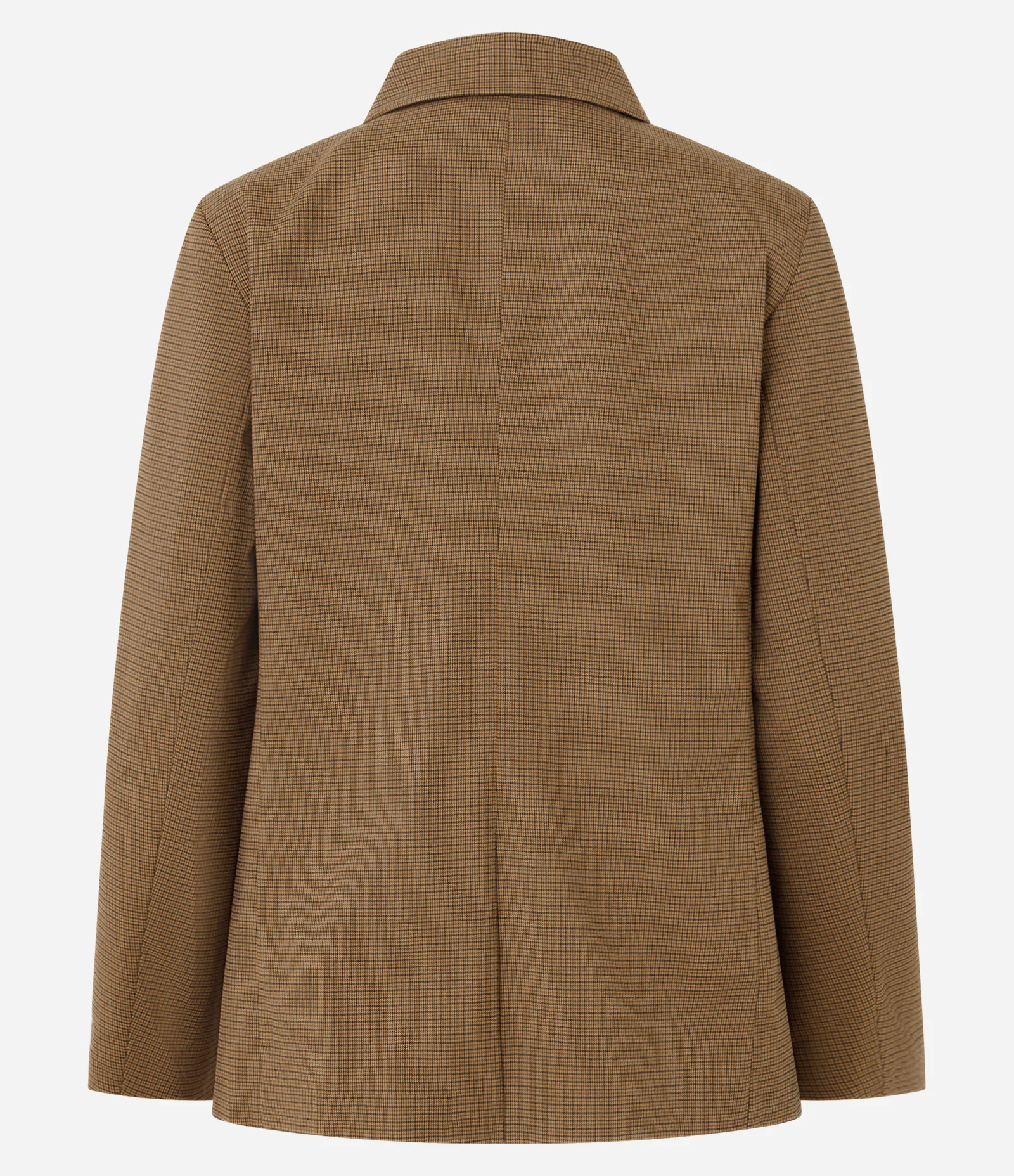 Blazer Alfaiatado com Estampa Mini Xadrez e Forro Interno Marrom 2