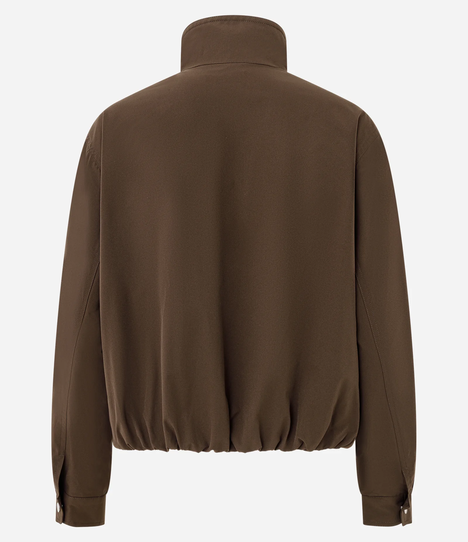 Jaqueta Corta Vento com Gola Alta e Bolsos Frontais Marrom 2