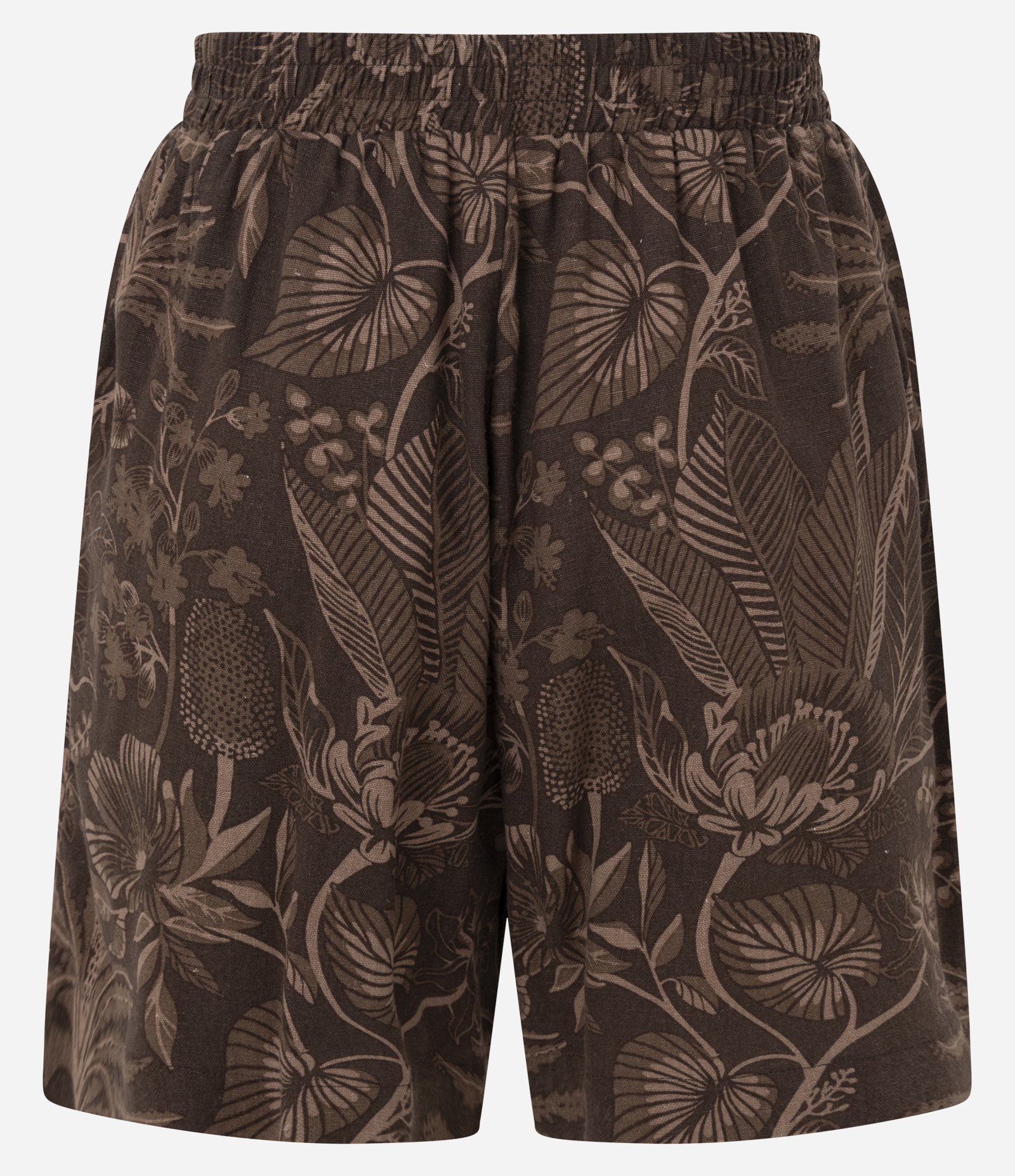 Short Runner em Viscolinho com Estampa de Folhagem Marrom 7