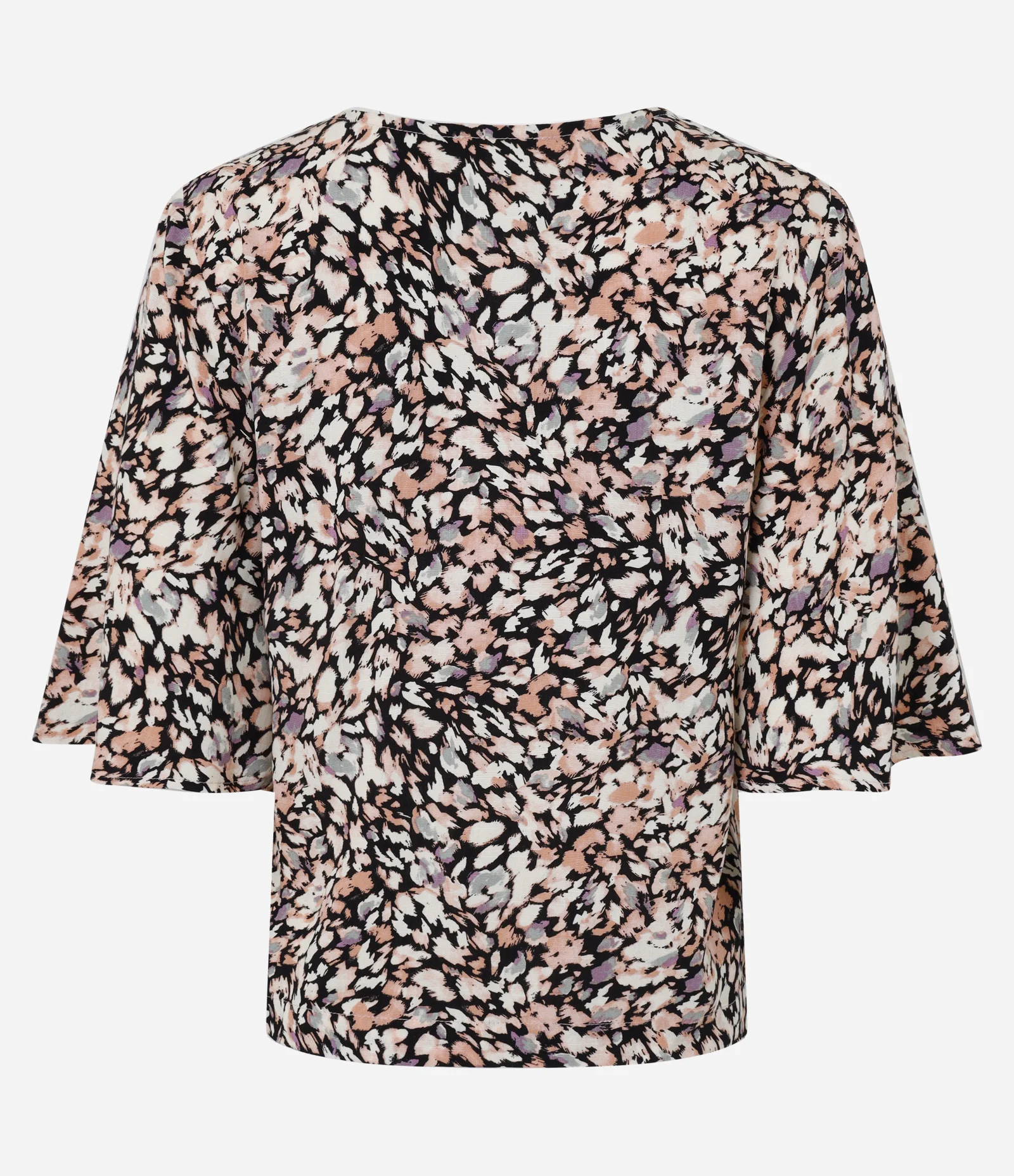 Blusa Estampada em Viscose com Aviamento no Decote Multicores 6