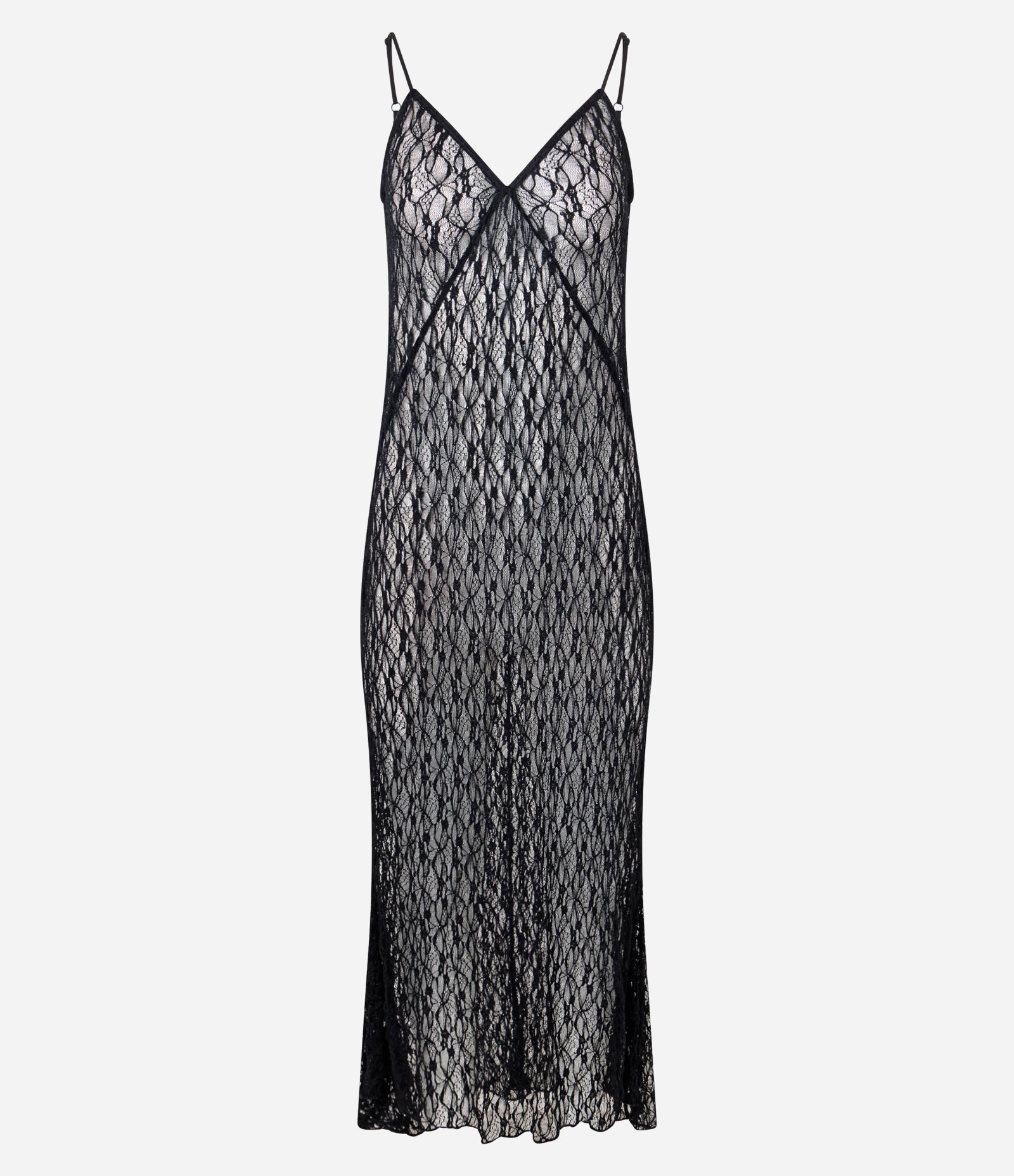 Vestido New Midi em Renda e Aplicação de Pedrarias Preto 6